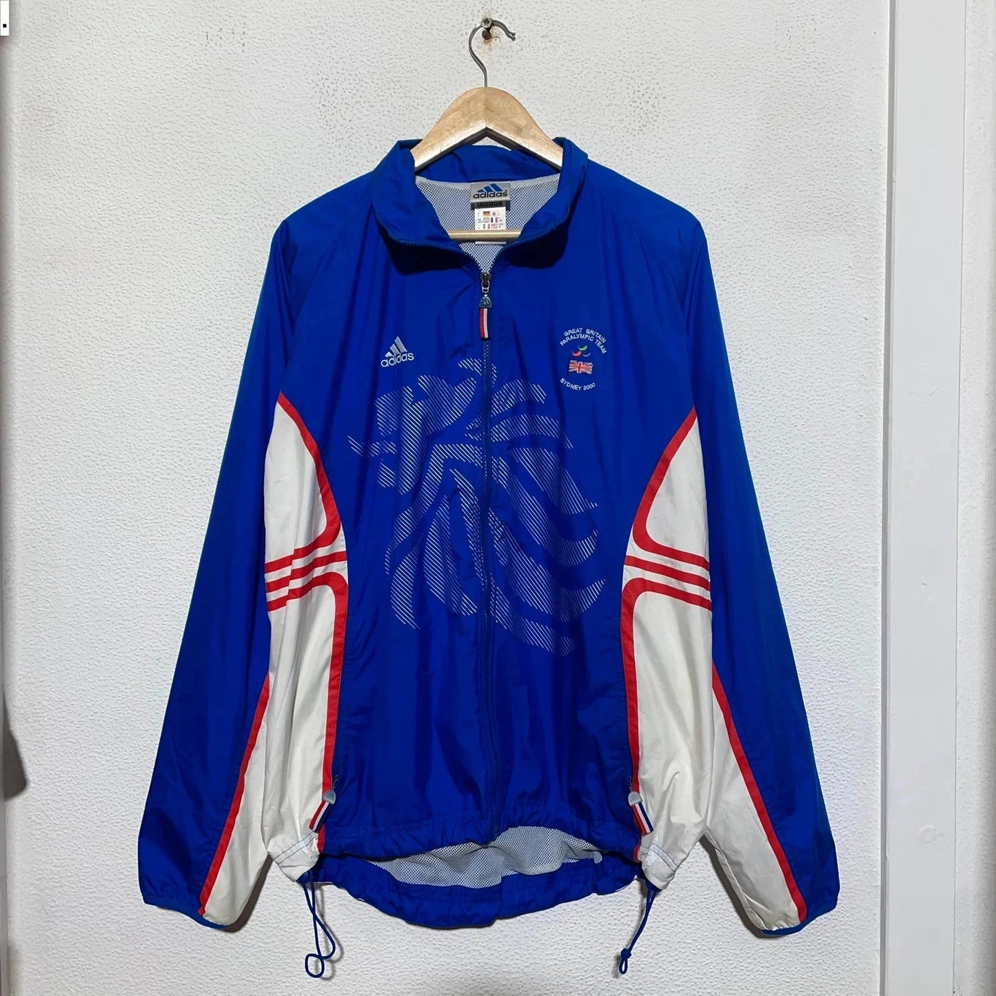 Vintage 2000 Paralympic Track Jacket Adidas Great Britain Blue - Medium