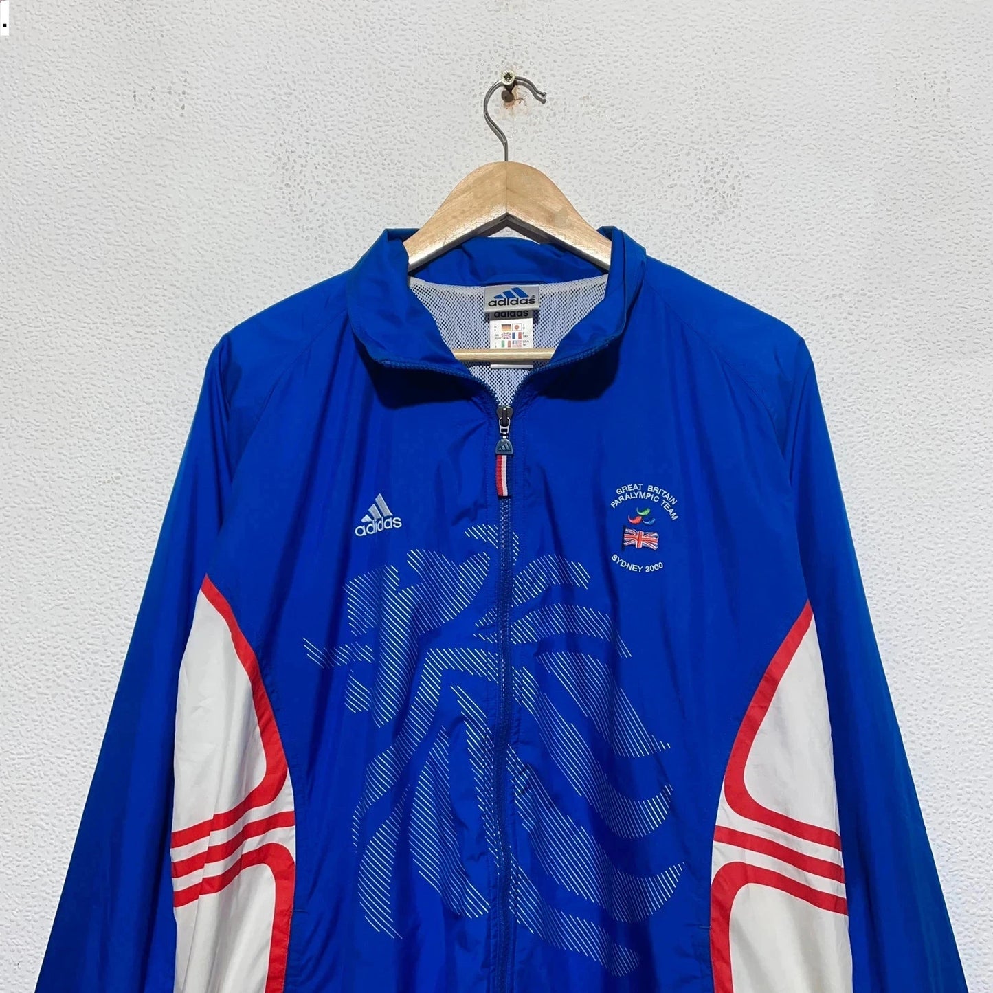 Vintage 2000 Paralympic Track Jacket Adidas Great Britain Blue - Medium