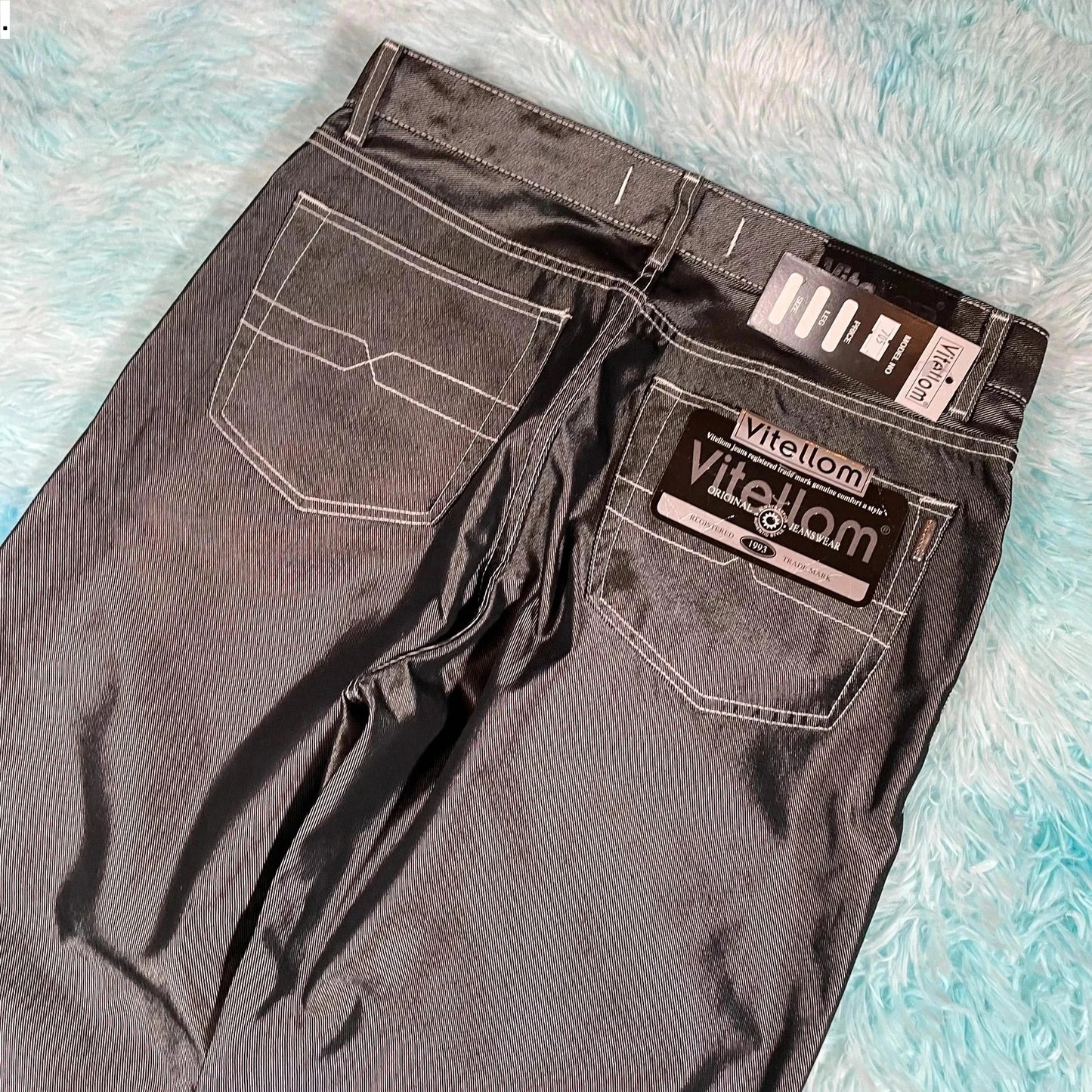 Deadstock Vintage 90s Vitellom Jeans Silver - 38W 32L