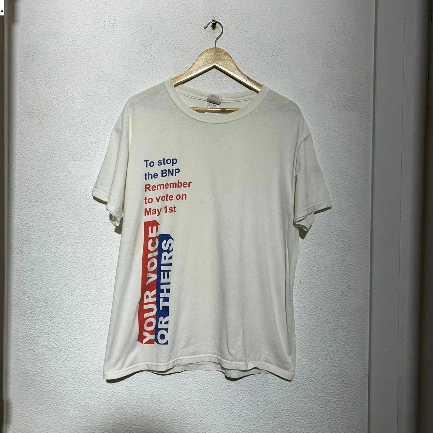 Vintage 1997 General Election T Shirt Anti BNP - Large