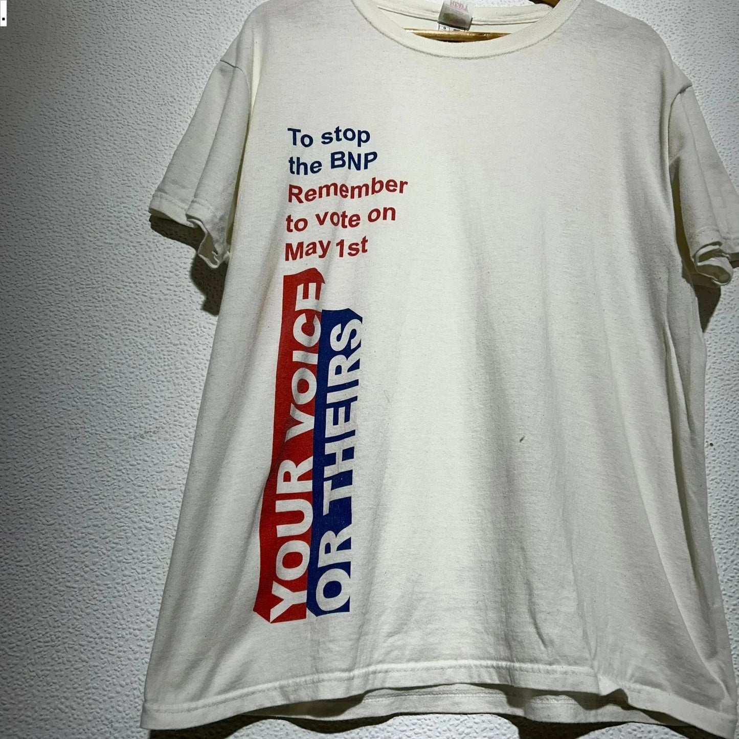Vintage 1997 General Election T Shirt Anti BNP - Large