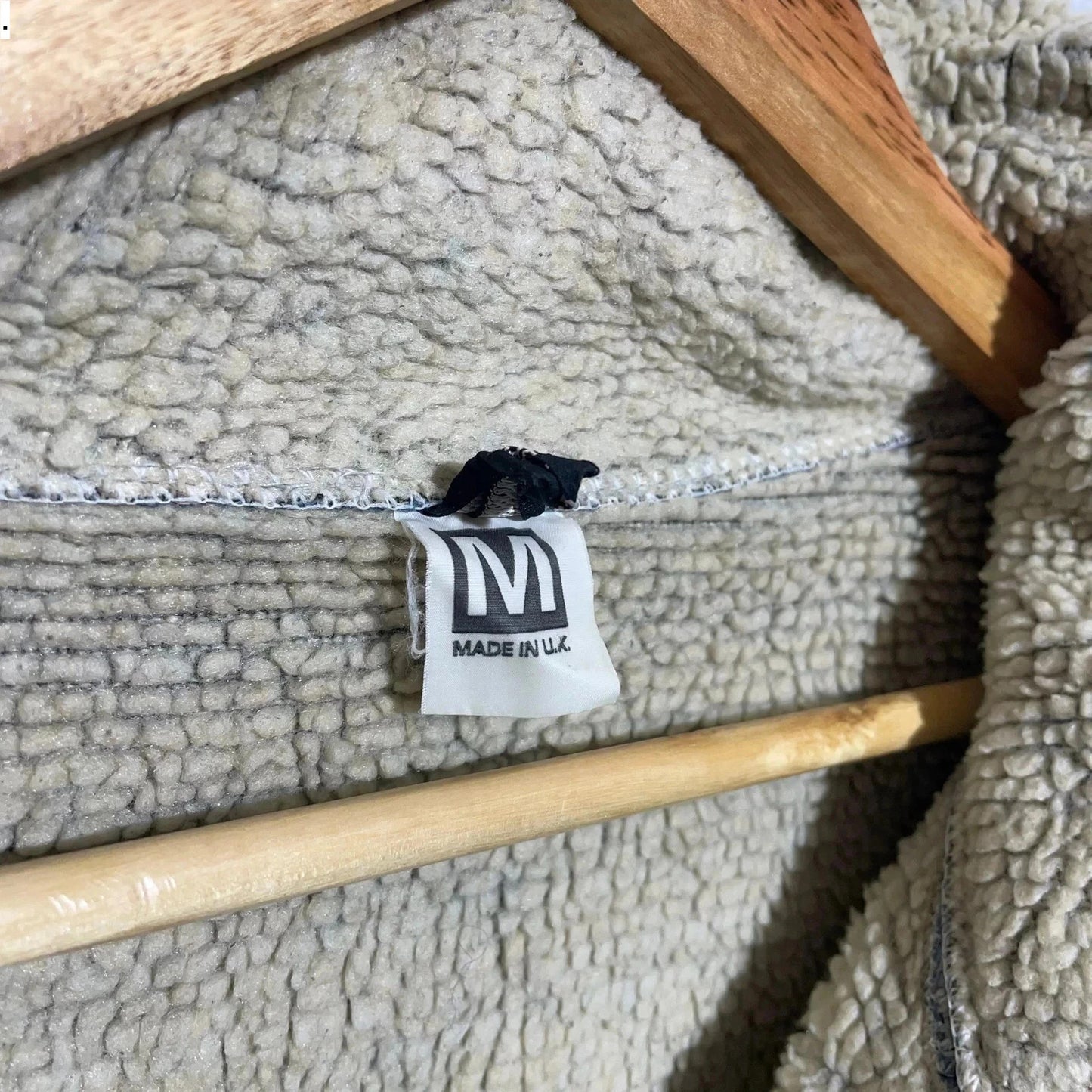 Vintage Blue Sherpa Fleece Jumper - Medium