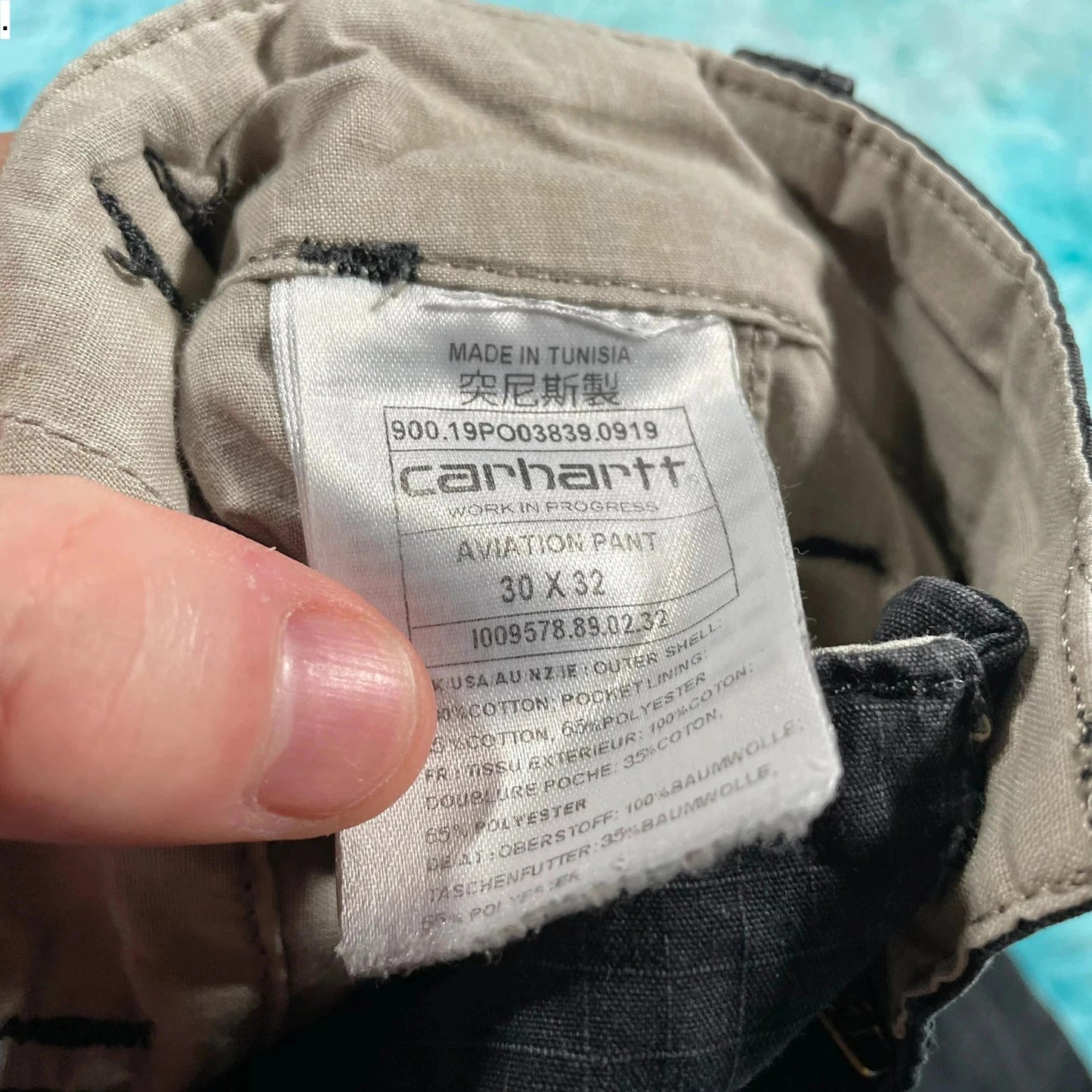 Vintage Black Carhartt Ripstop Aviation Pants Trousers - 30W 32L
