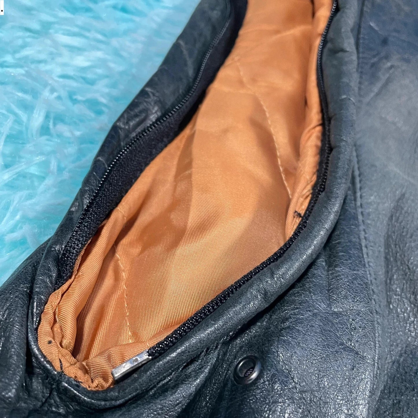 Vintage 90s Black Leather Vest Jacket - Large