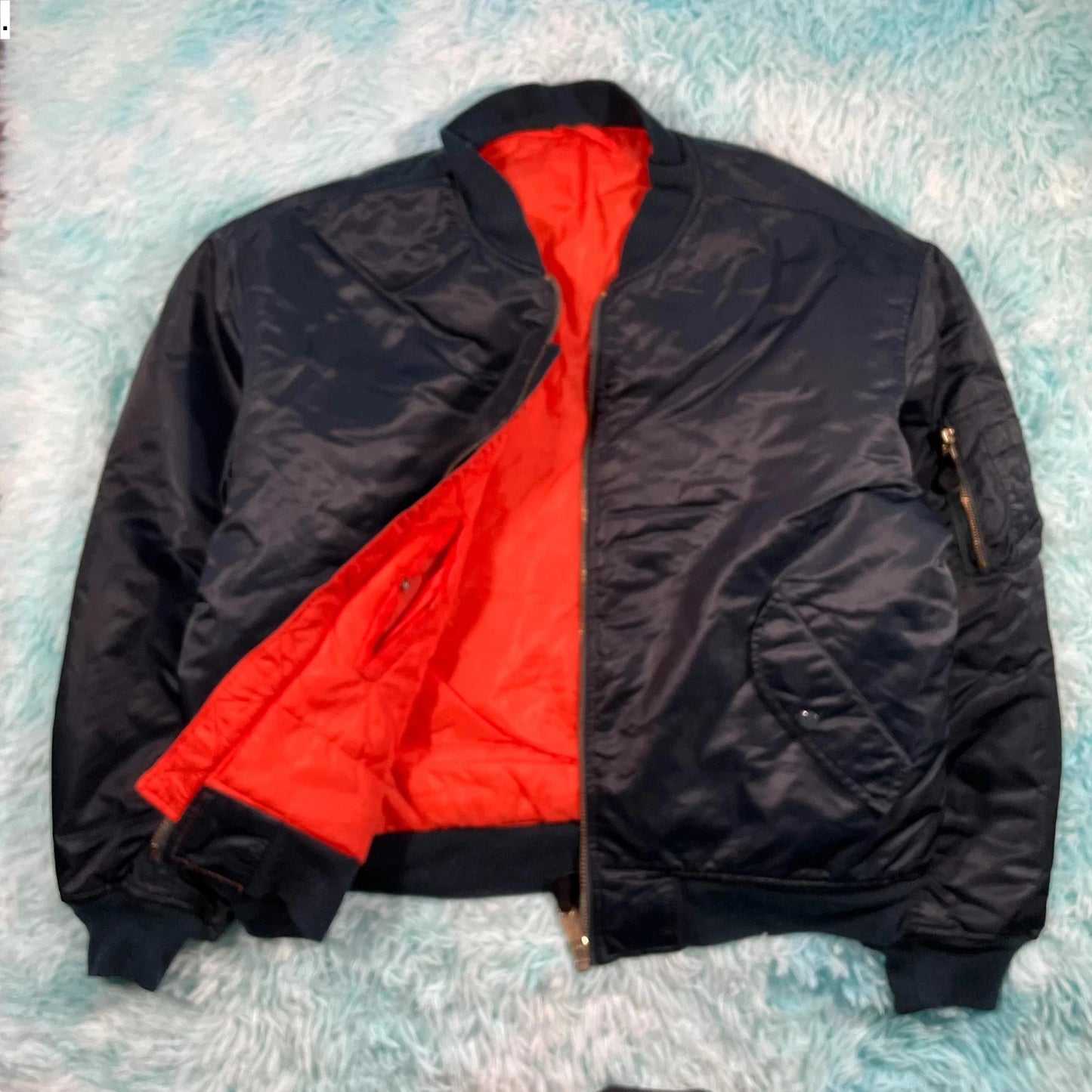 Navy & Orange US Air Force Flight Jacket - XL