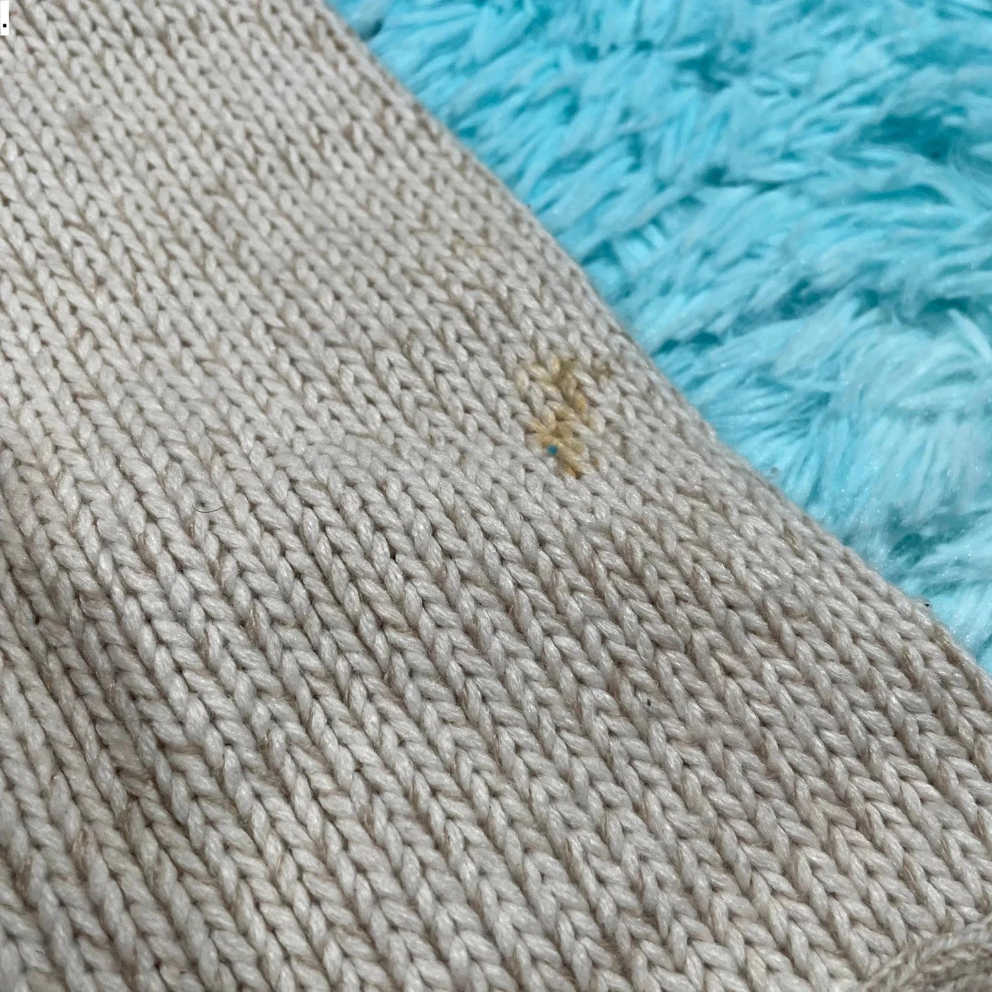 Vintage 00s Cream Knitted Hooded Jumper - Large