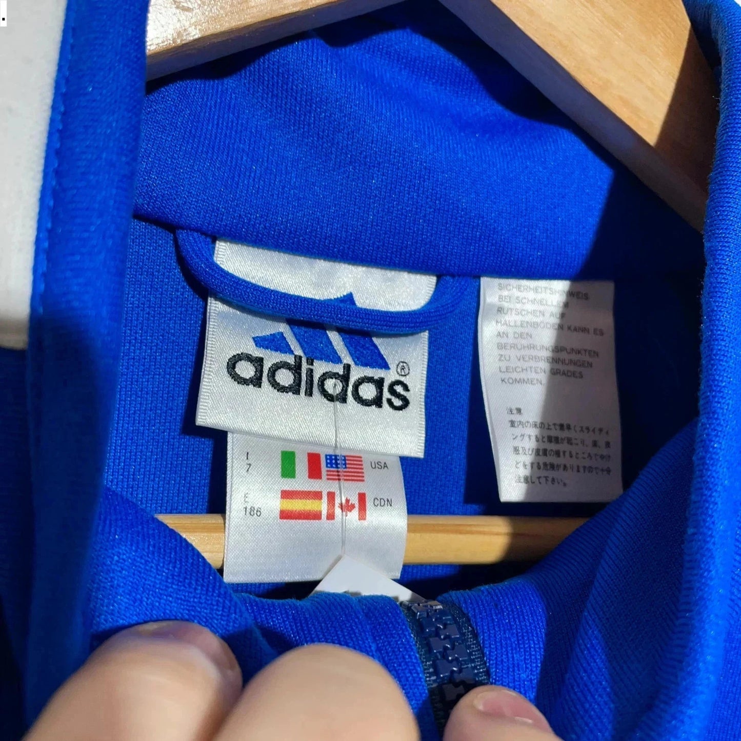 Vintage 90s Navy & Blue Adidas Track Jacket - XL