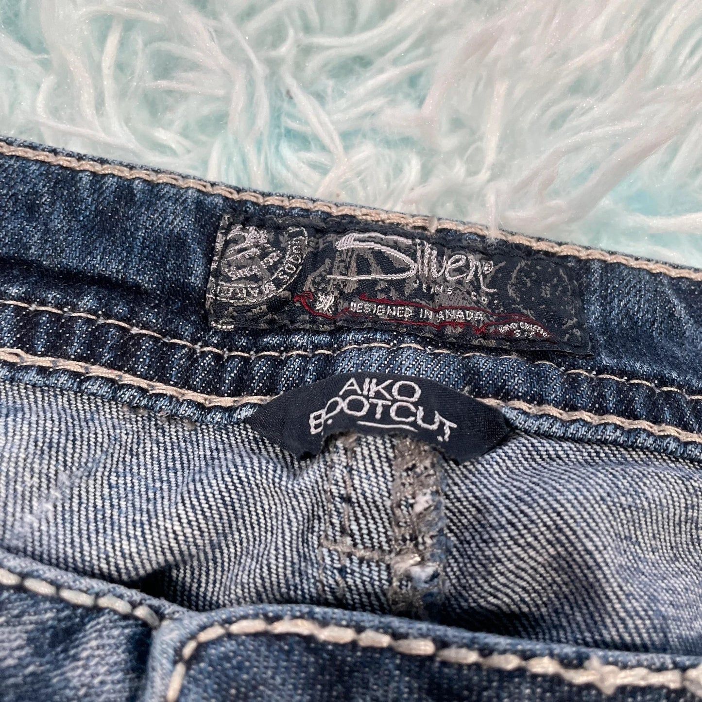 Vintage Y2K Silver Jean Shorts Hot Pants Jorts - Size 12