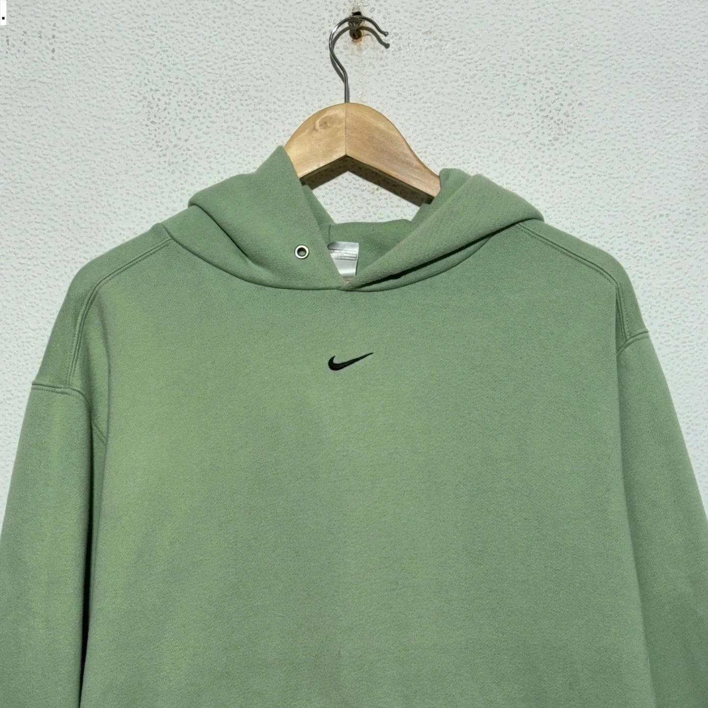 Vintage 90s Mint Green Nike Centre Swoosh Hoodie - Large