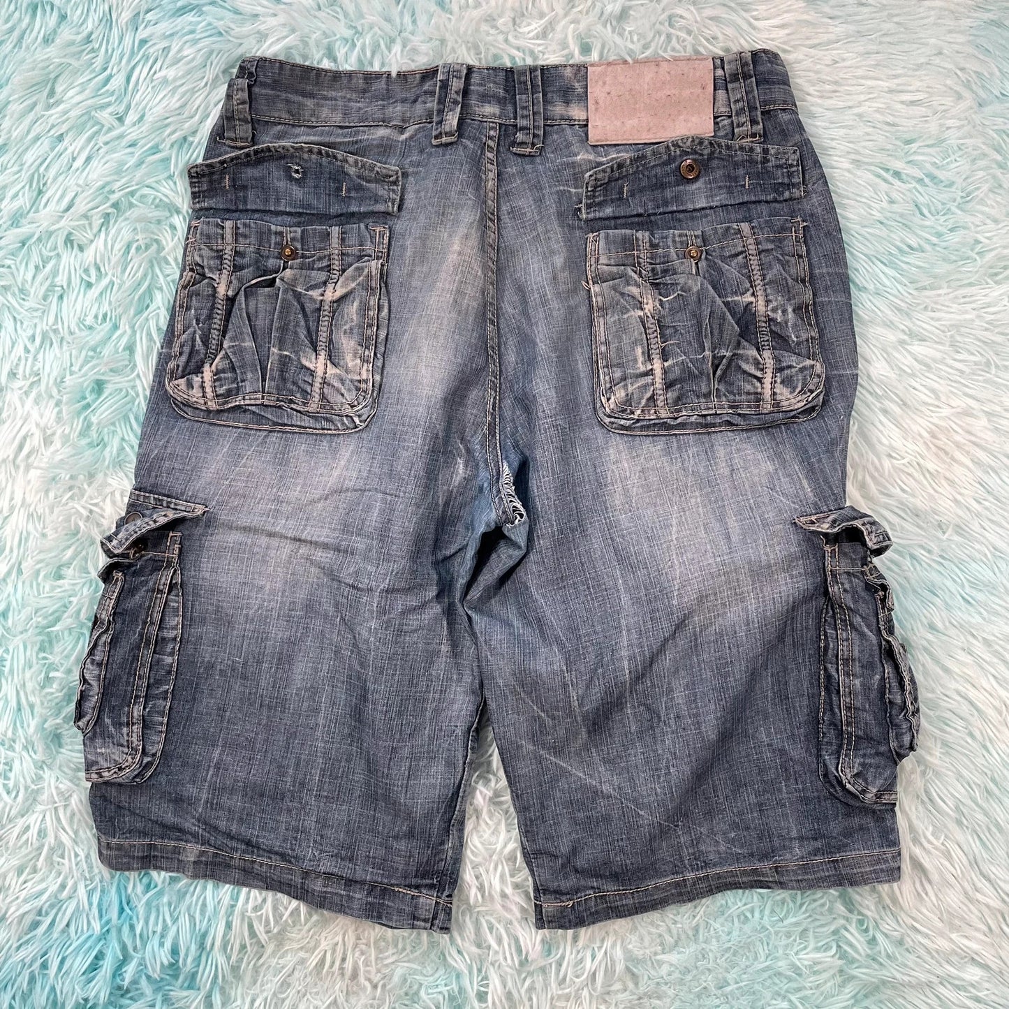 Vintage 00s Forex Denim Cargo Shorts Jorts - 34W