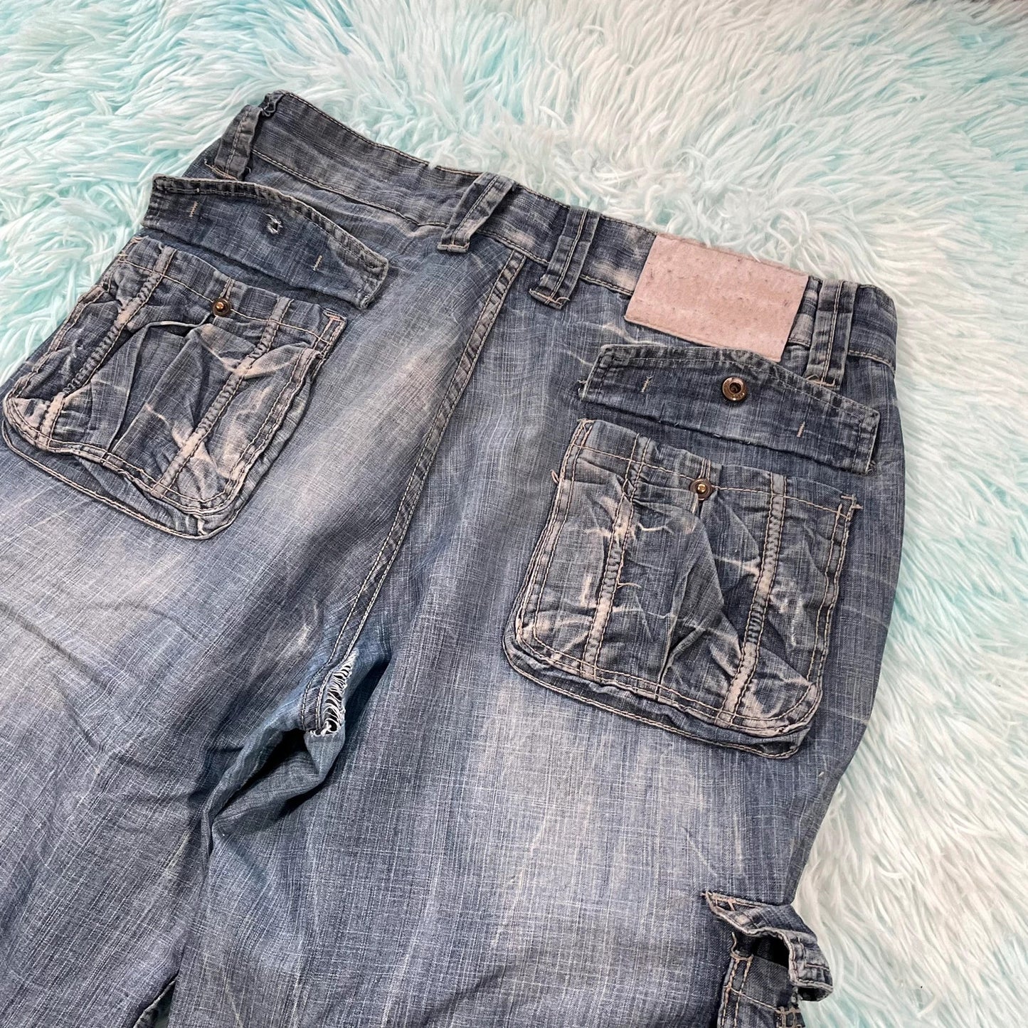 Vintage 00s Forex Denim Cargo Shorts Jorts - 34W