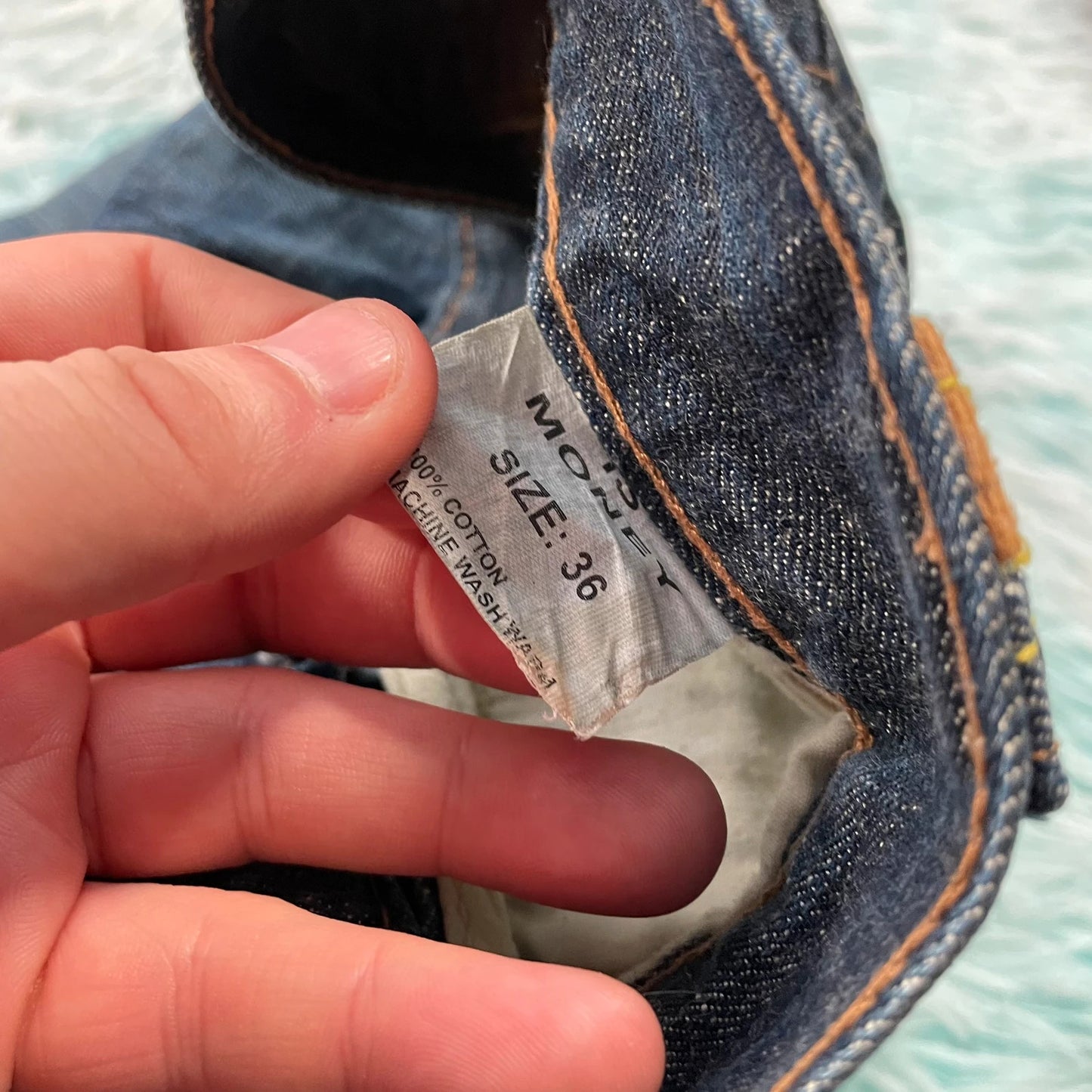 Vintage 90s Baggy Jean Shorts Jorts Time is Money - 36W