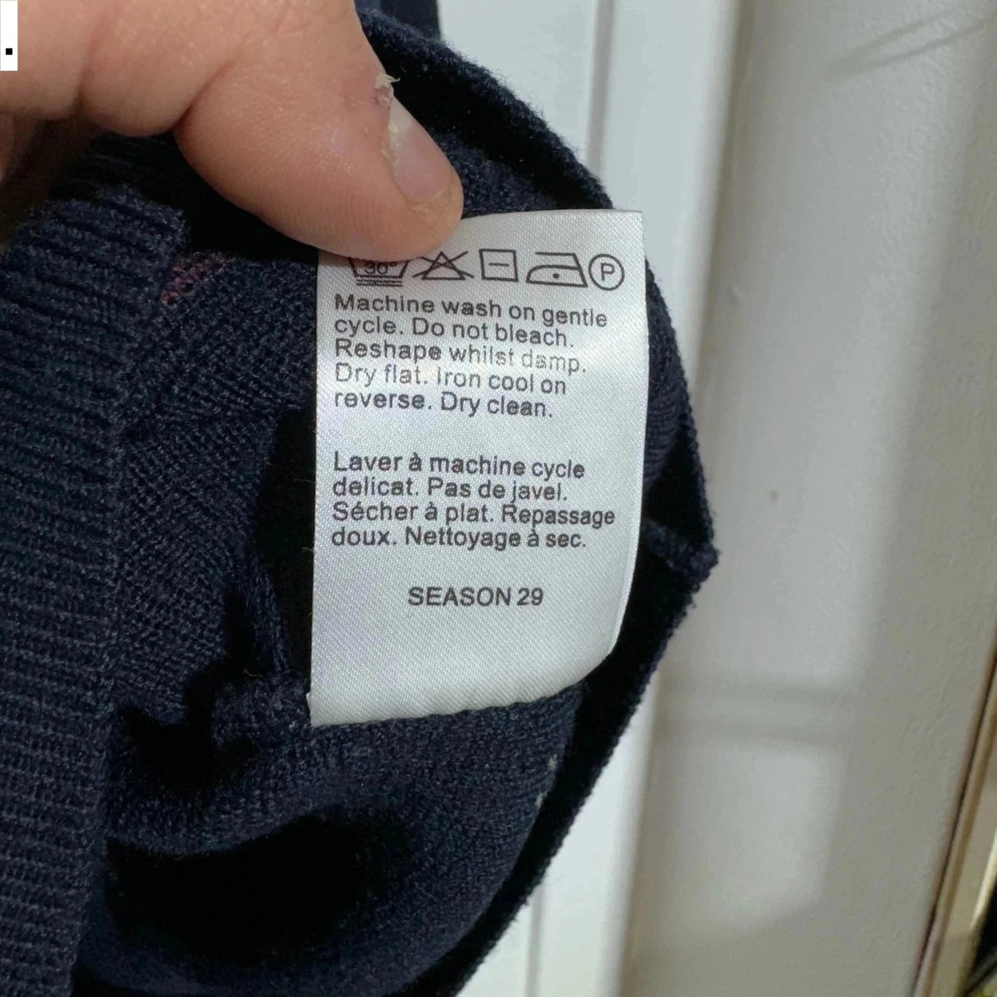 Vintage 90s Black Gabicci Knitted Jumper V Neck - Medium