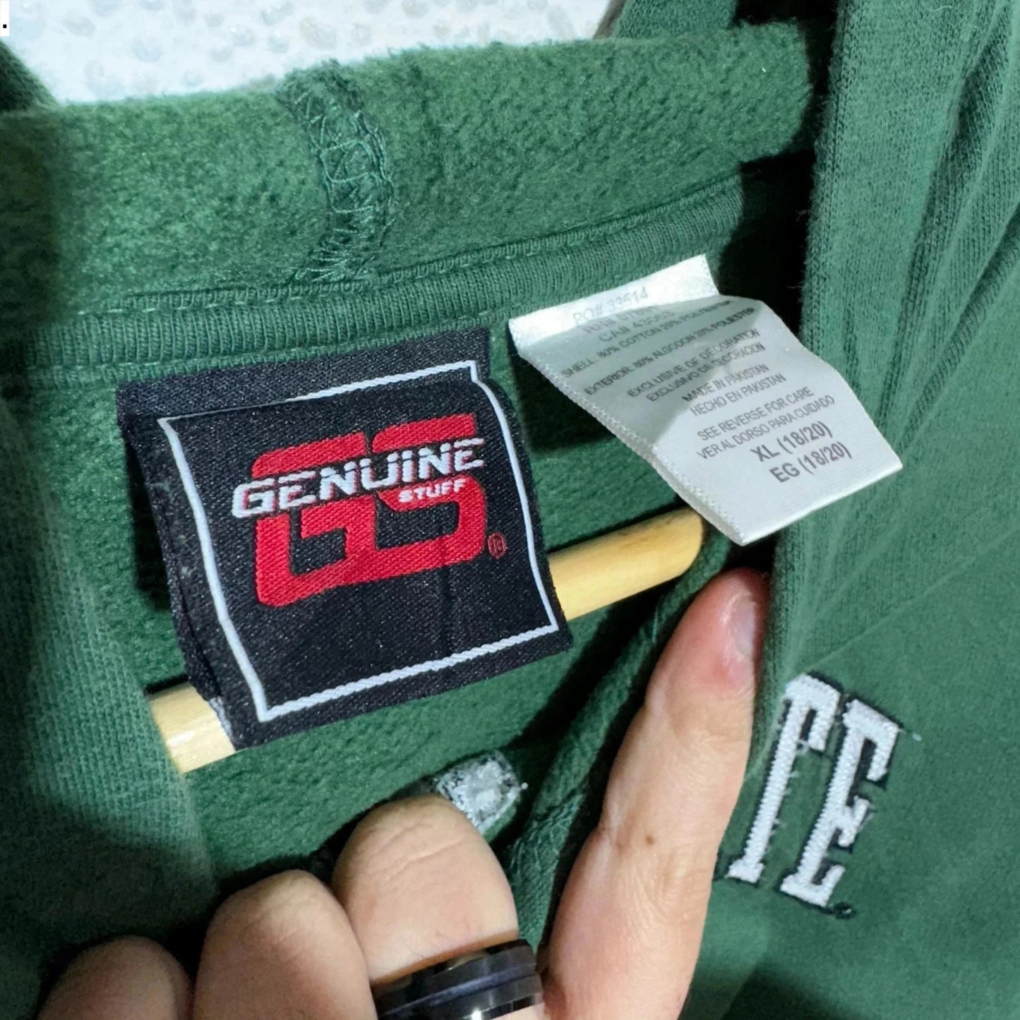 Vintage Green Michigan State Spartans Hoodie - Small