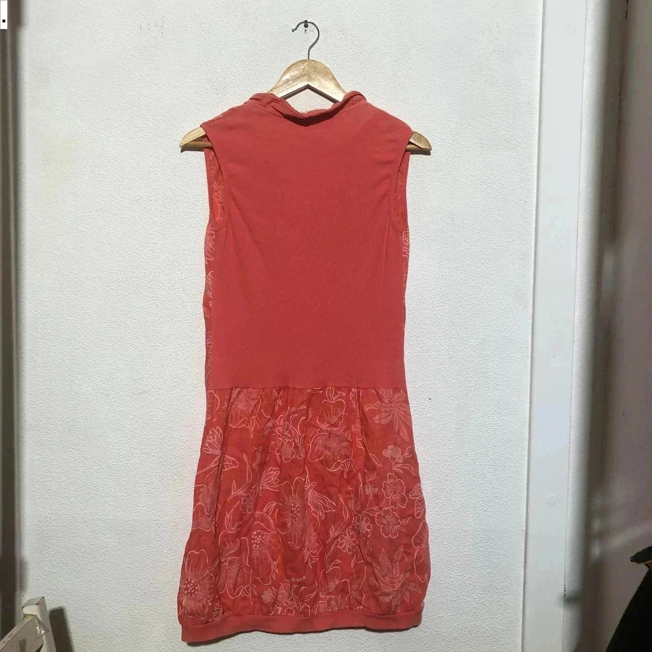 Vintage Y2K peach Floral Summer Dress made in Italy Low Cut - Medium