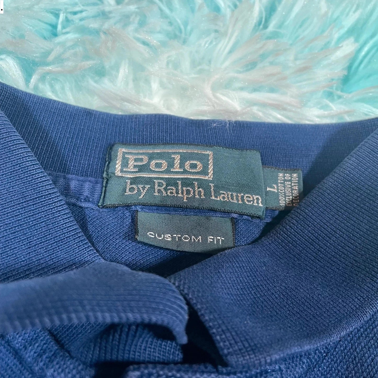 Vintage 90s Blue Polo Ralph Lauren Polo Shirt - Large