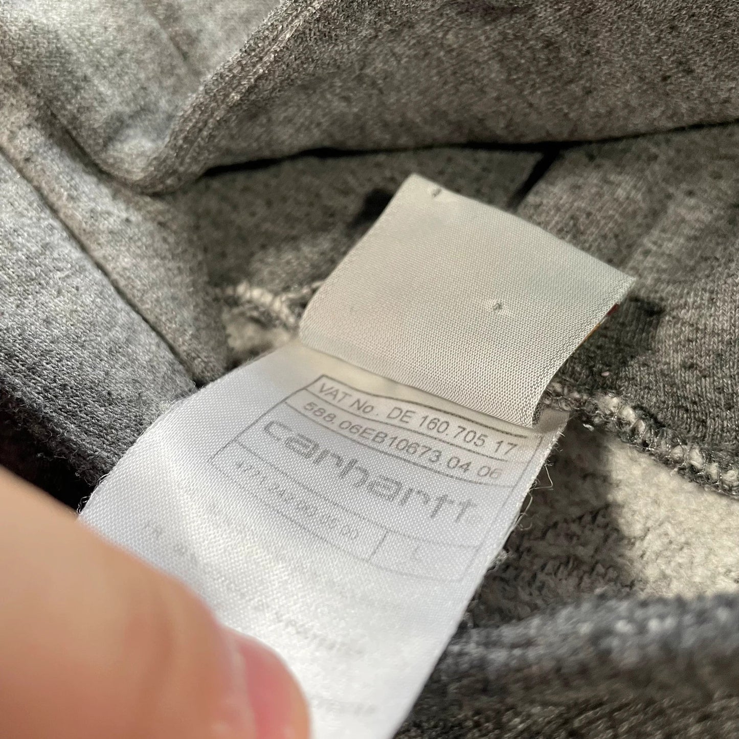 Vintage Grey Carhartt Hoodie Blank Plain - Large