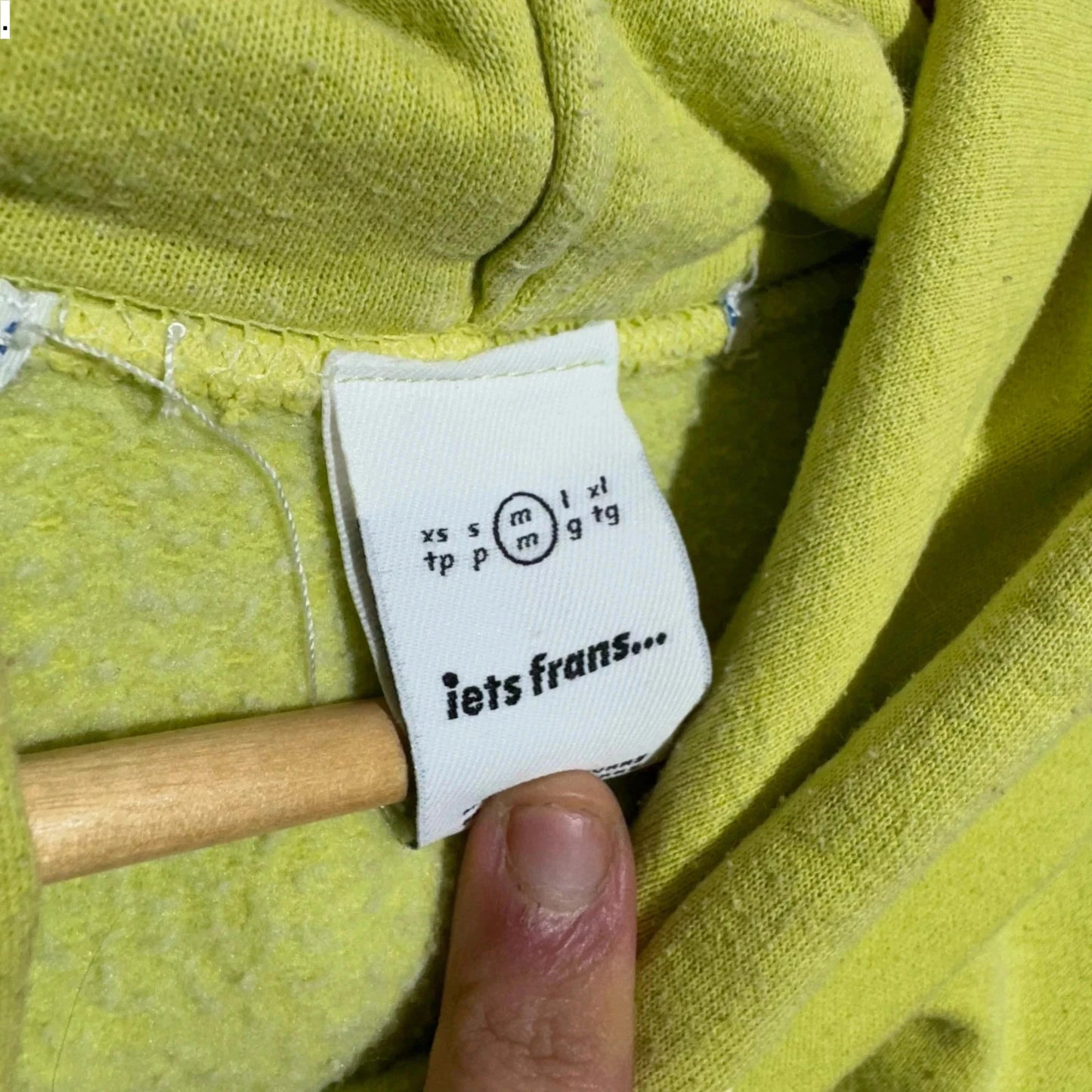 Lime Green iets frans Hoodie Plain Urban Outfitters - Medijm