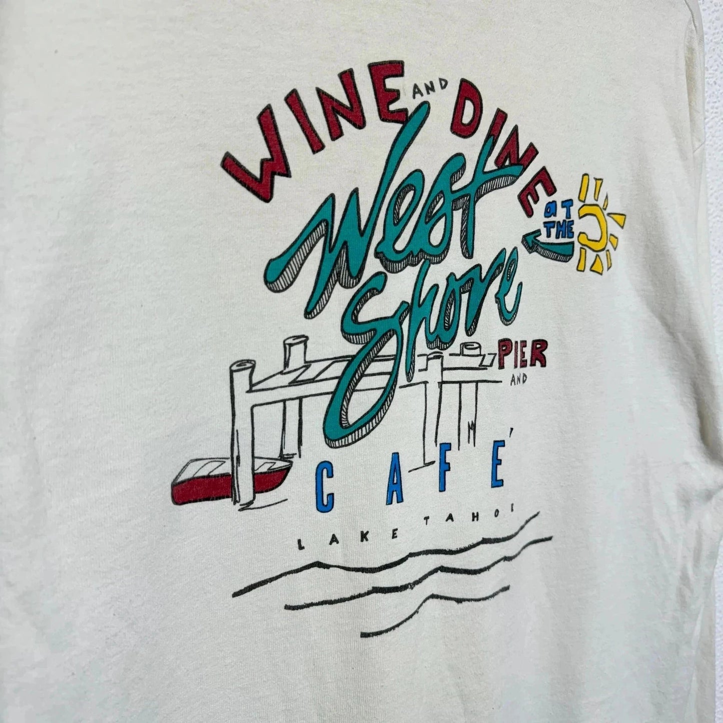 Vintage 90s Lake Tahoe Graphic T Shirt - Large