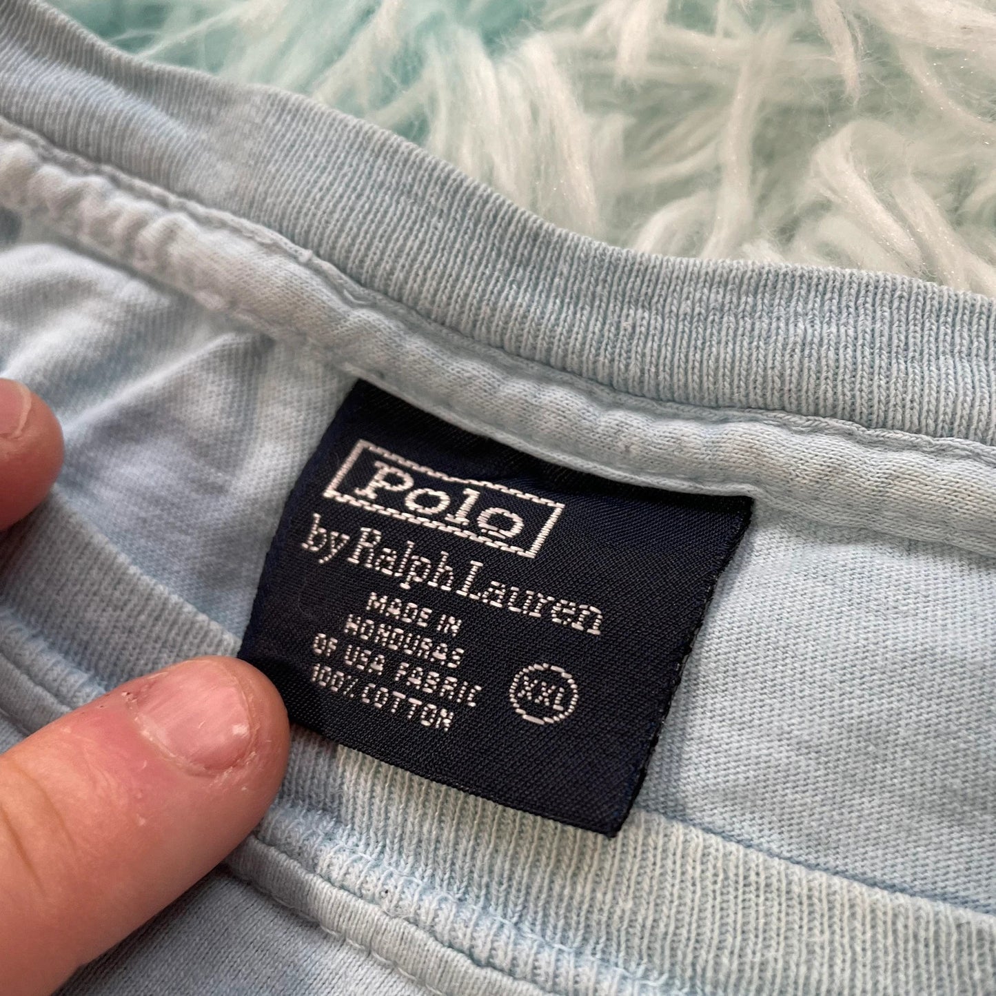 Vintage Light Blue Polo Ralph Lauren T Shirt - XXL
