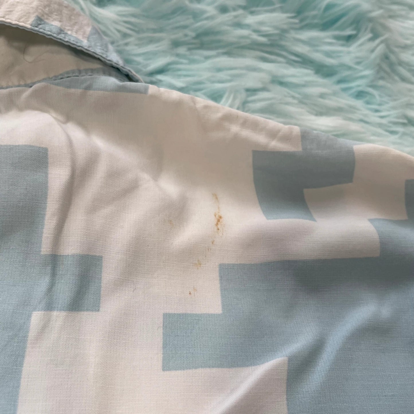 Vintage 90s Blue & White Dogtooth Funky Silk Shirt - XL