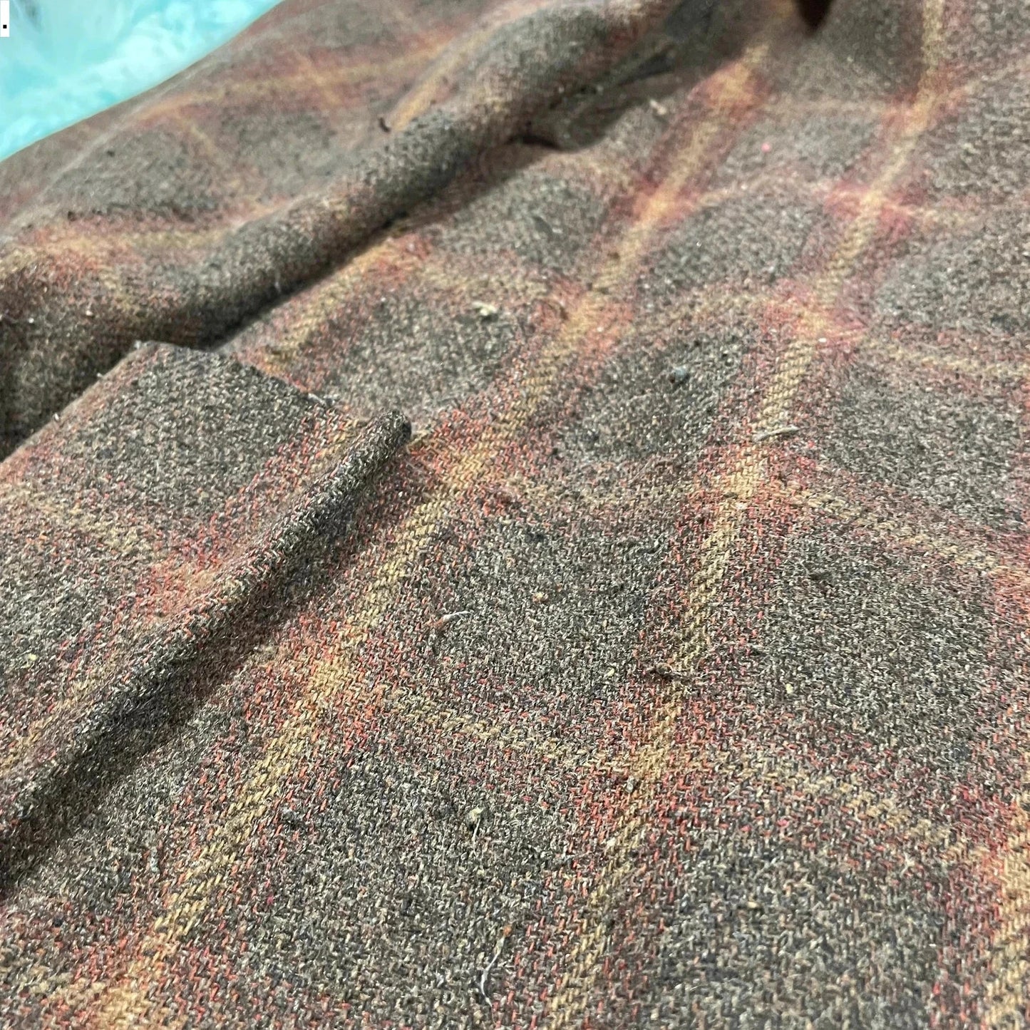 Brown Chequered Paris Atelier Wool Long Coat - Size 6