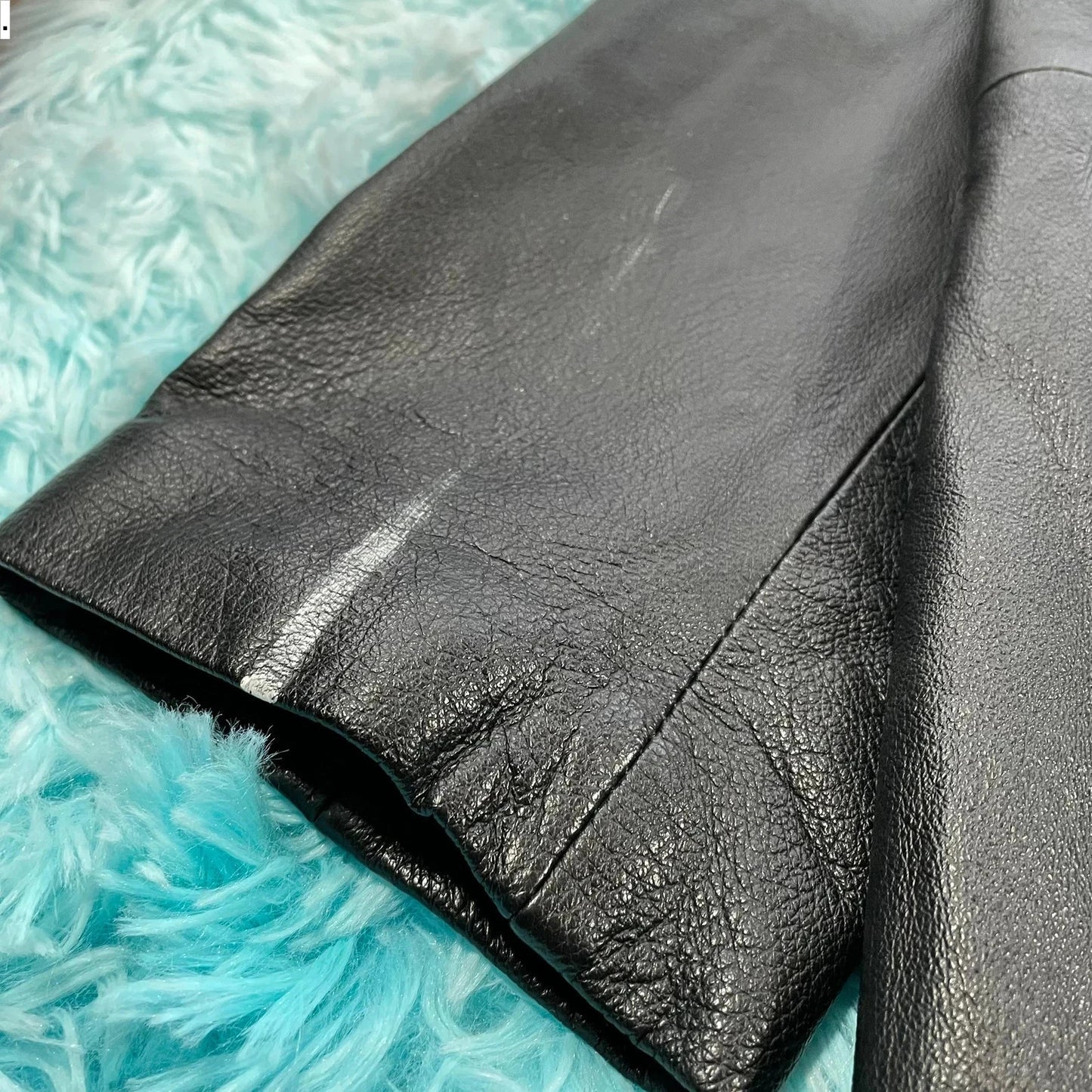 Vintage 90s Black Leather Long Coat Jacket - Women’s XXL