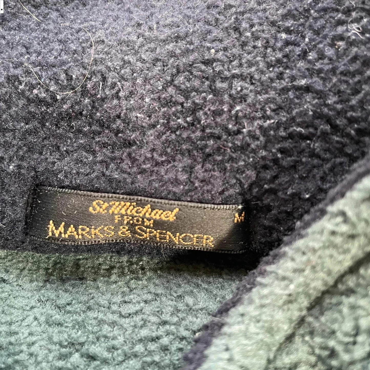 Vintage 90s Green St Michael Chunky Fleece Jacket - Medium