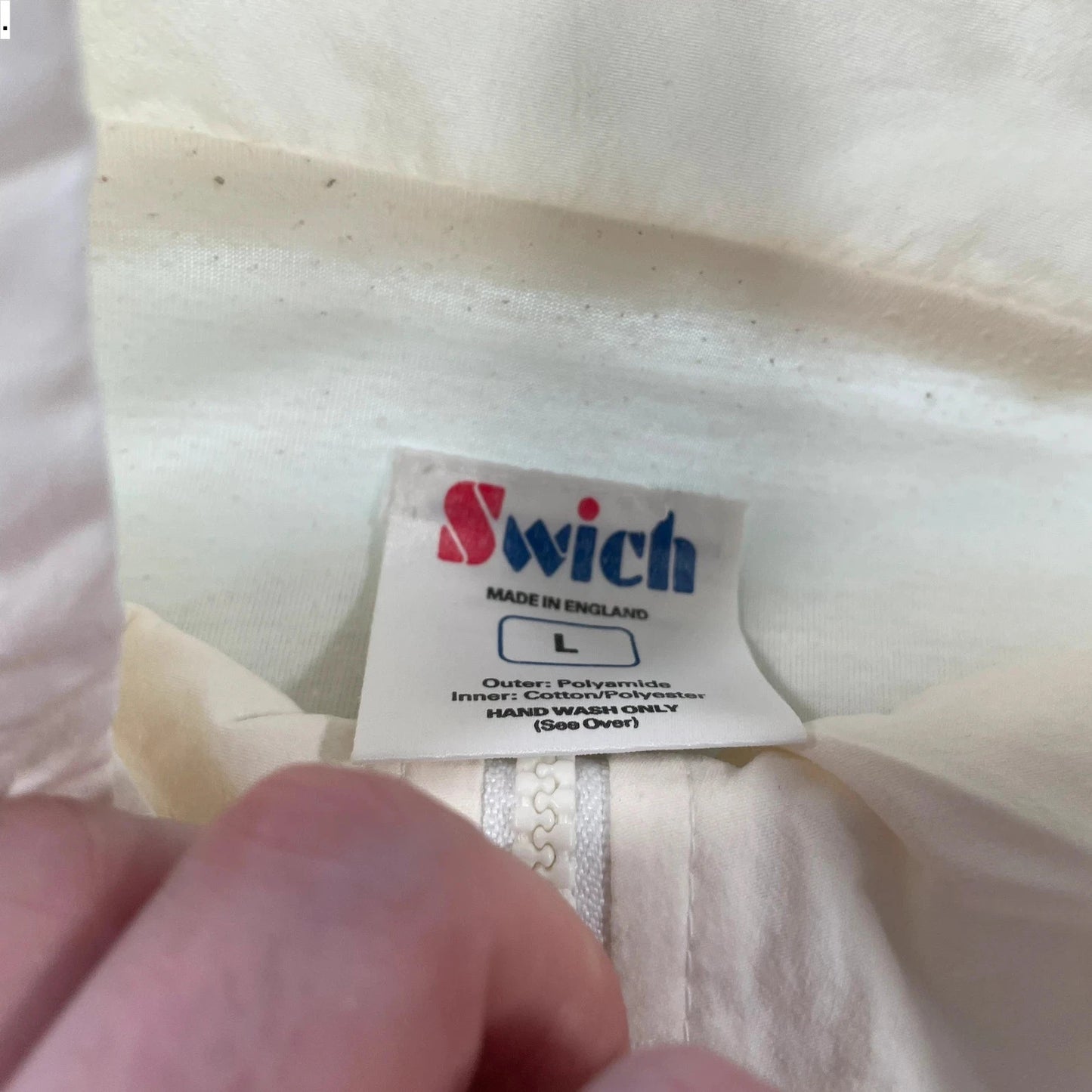 Vintage 90s Cream Queens Tennis Track Jacket - Large