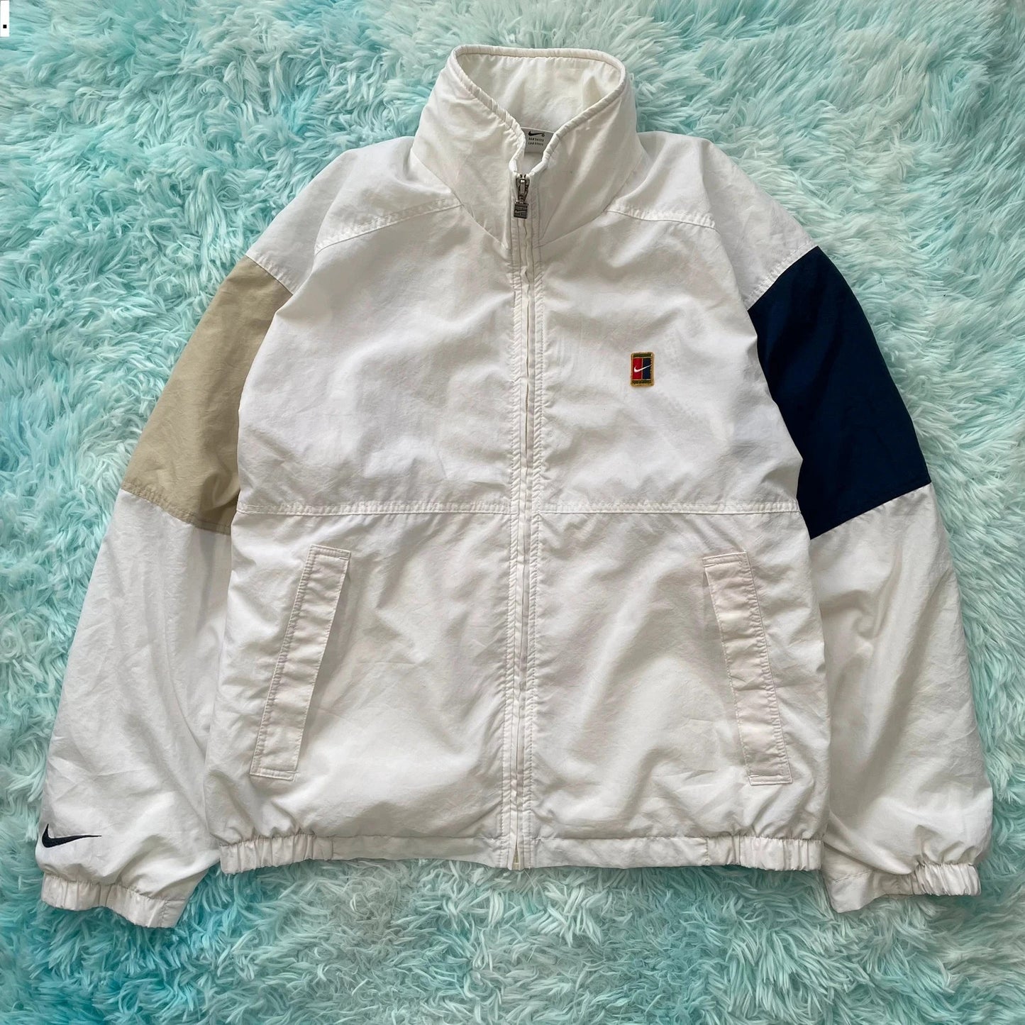 Vintage 90s White Nike Court Track Jacket - XL