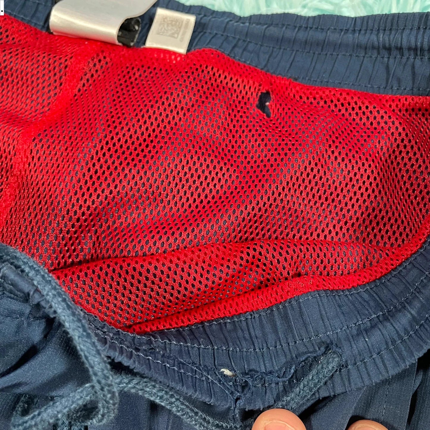 Vintage 00s Navy & Red Adidas Tracksuit Bottoms - Medium