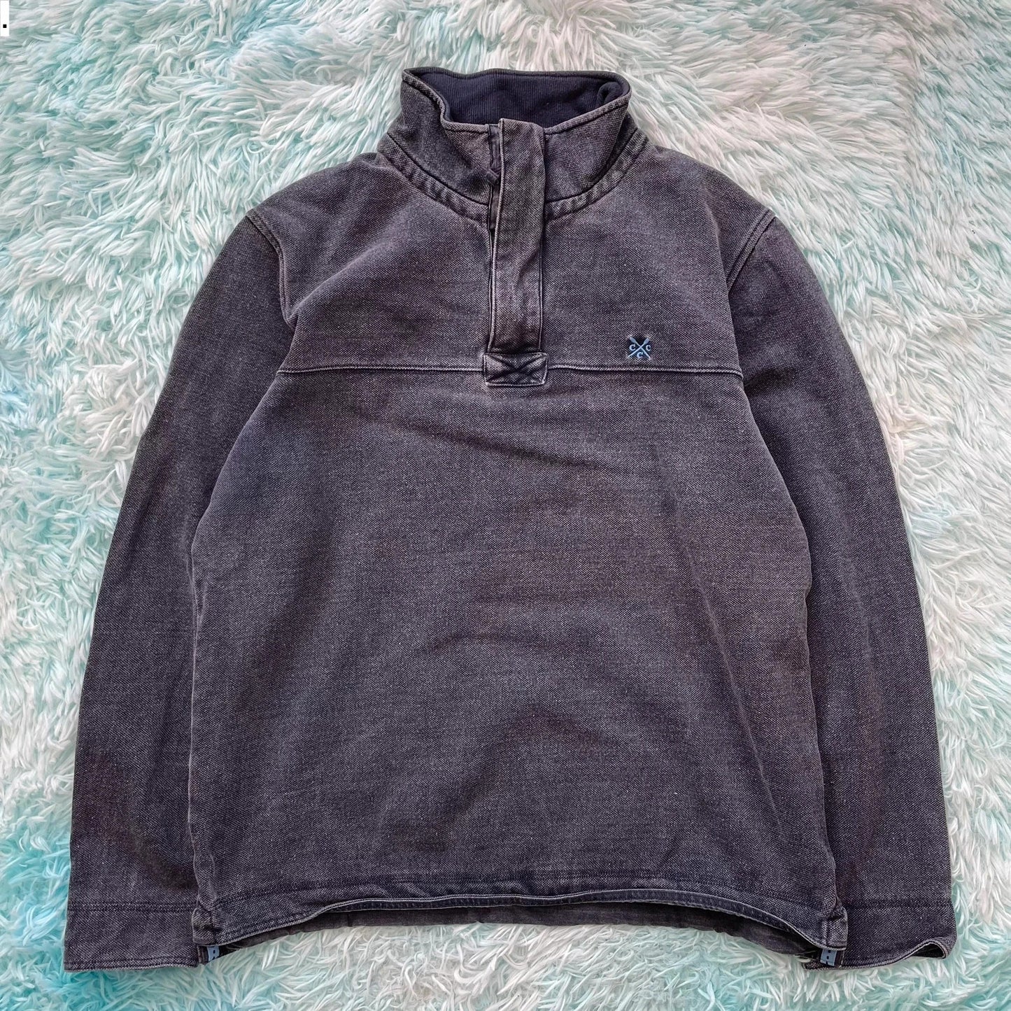 Navy Crew 1/4 Zip Sweatshirt - Large