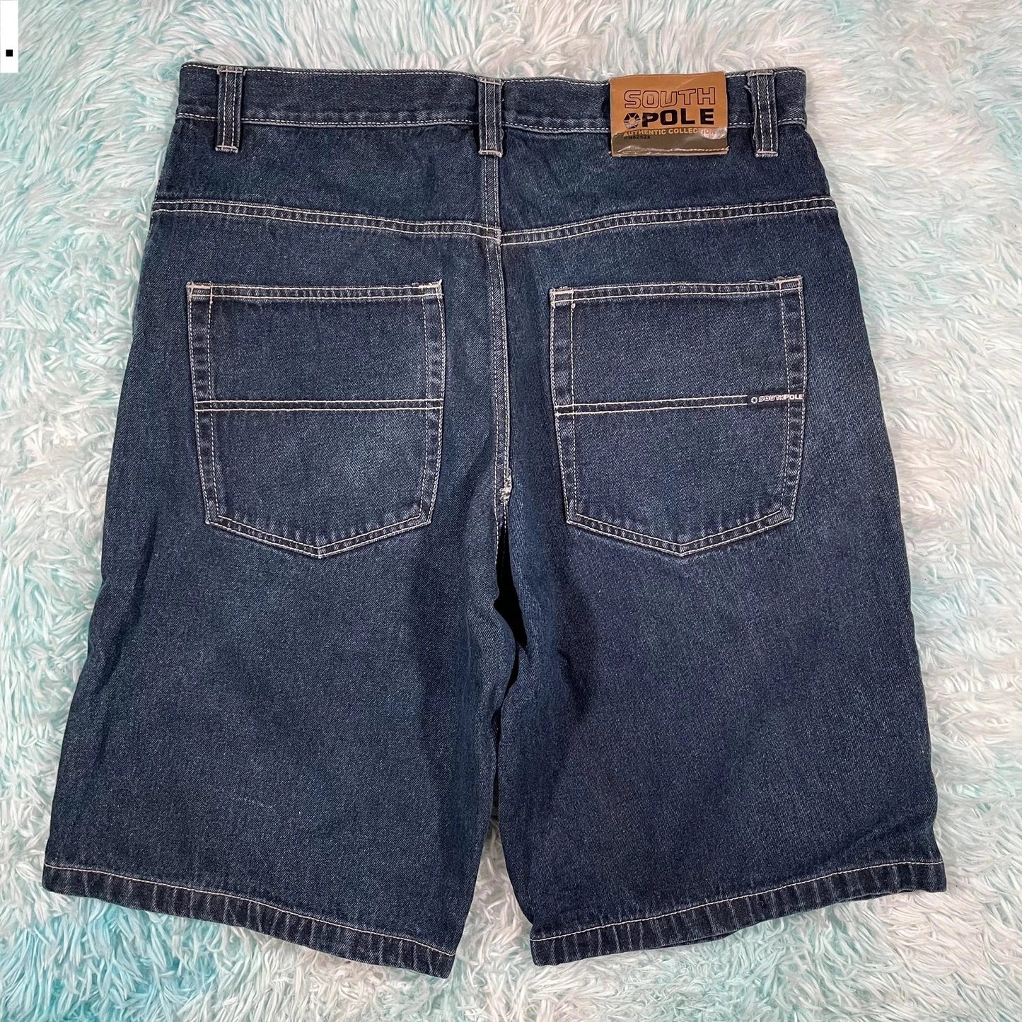 Vintage 90s South Pole Baggy Denim Shorts Jorts - 38W