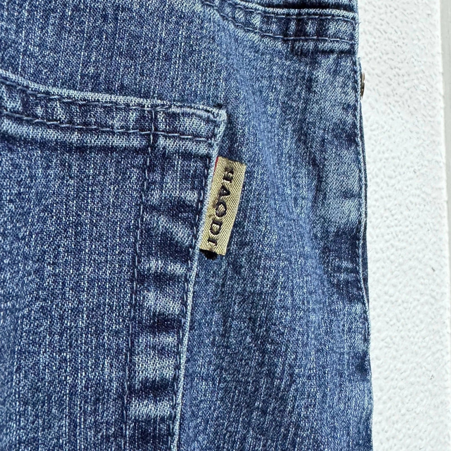 Vintage 00s Blue Denim Skirt Embroidered - Size 20