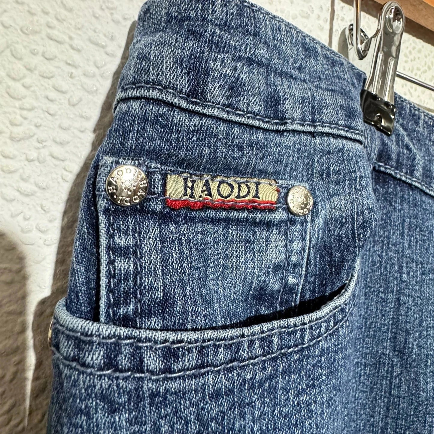 Vintage 00s Blue Denim Skirt Embroidered - Size 20