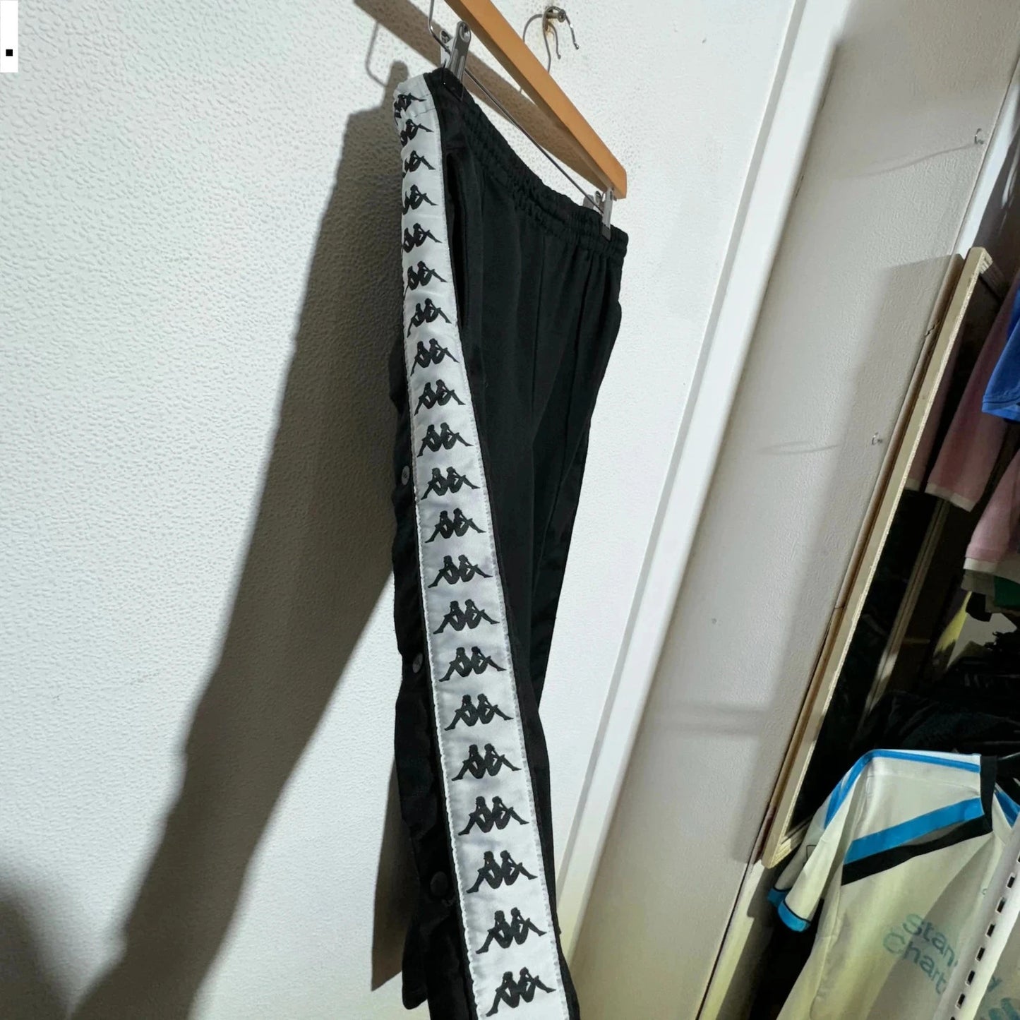 Black Kappa Tracksuit Bottoms Taped - Small