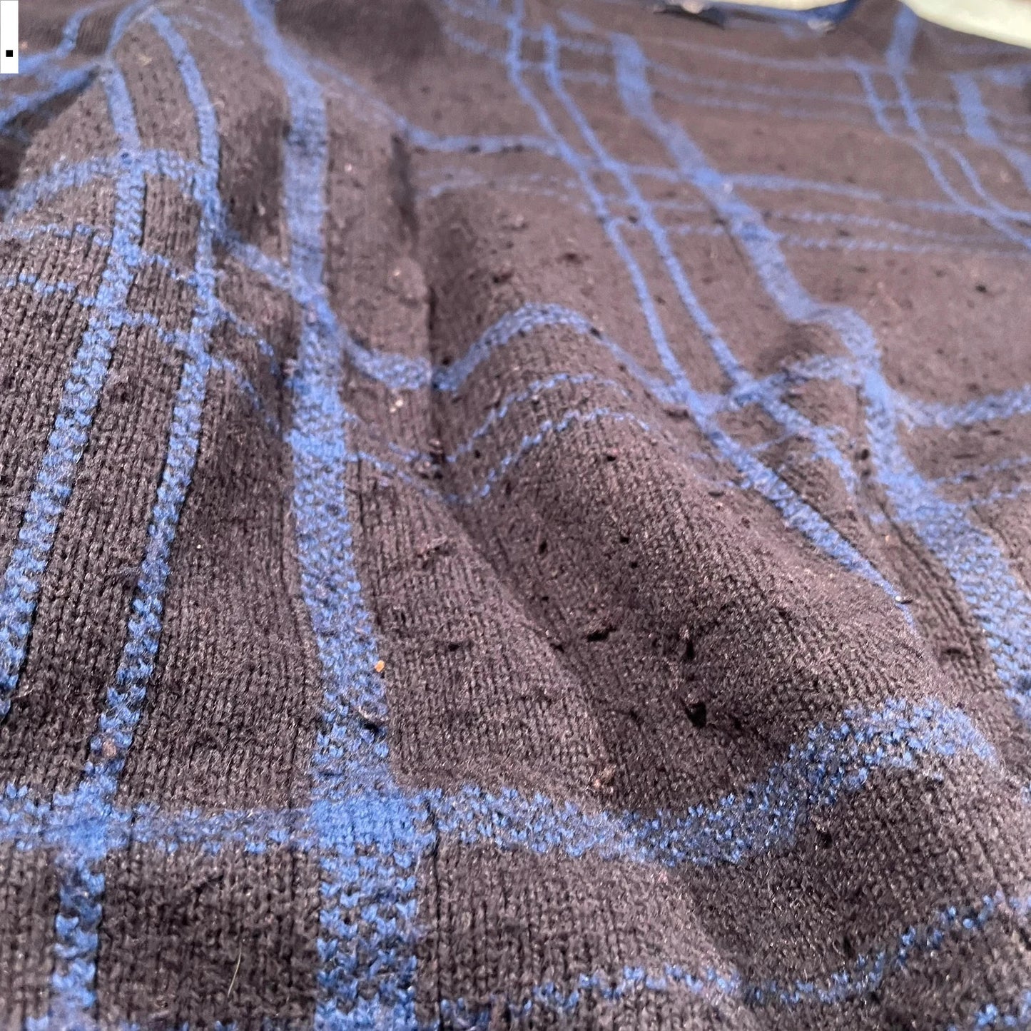 Black & Blue Checked Gant Knitted Jumper - XL