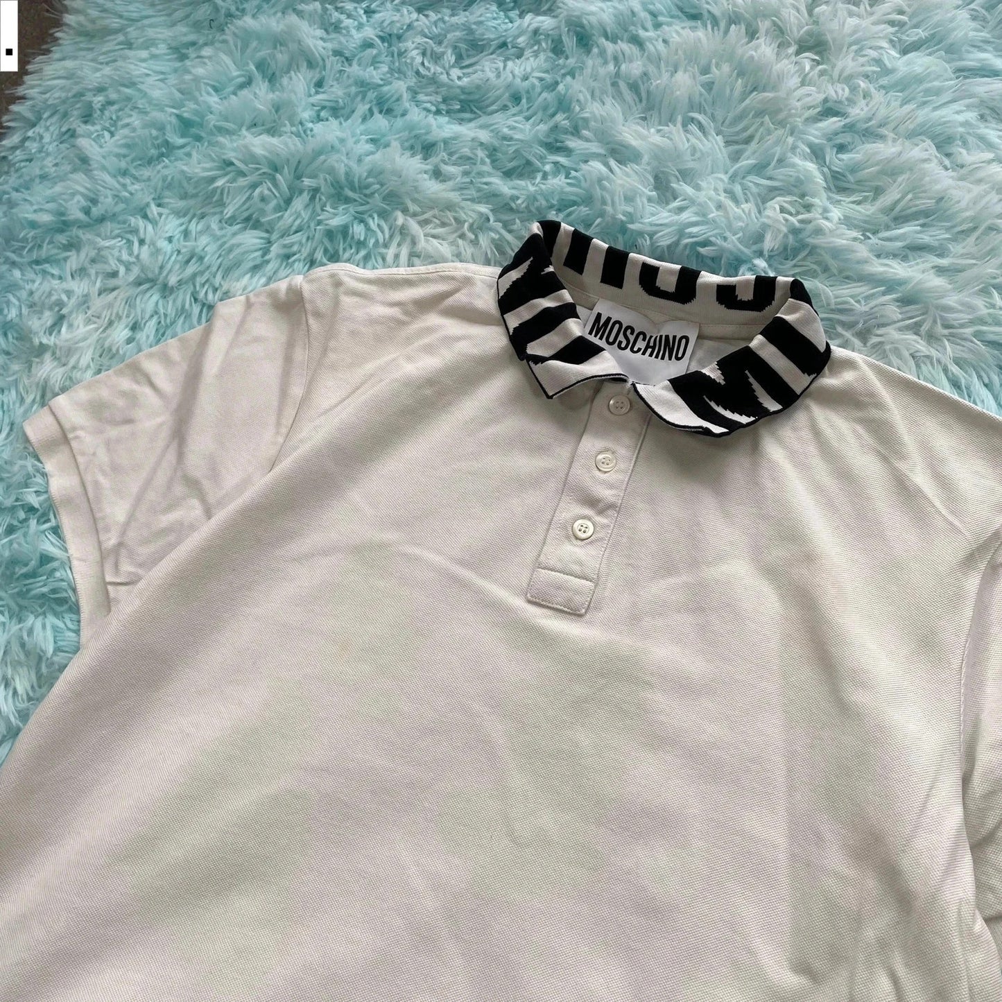 White Moschino Couture Polo Shirt - Medium