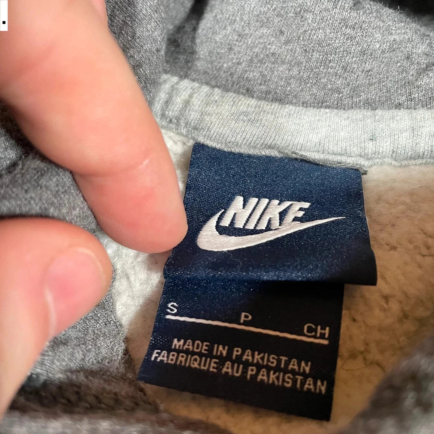 Grey Nike Hoodie Plain - Small