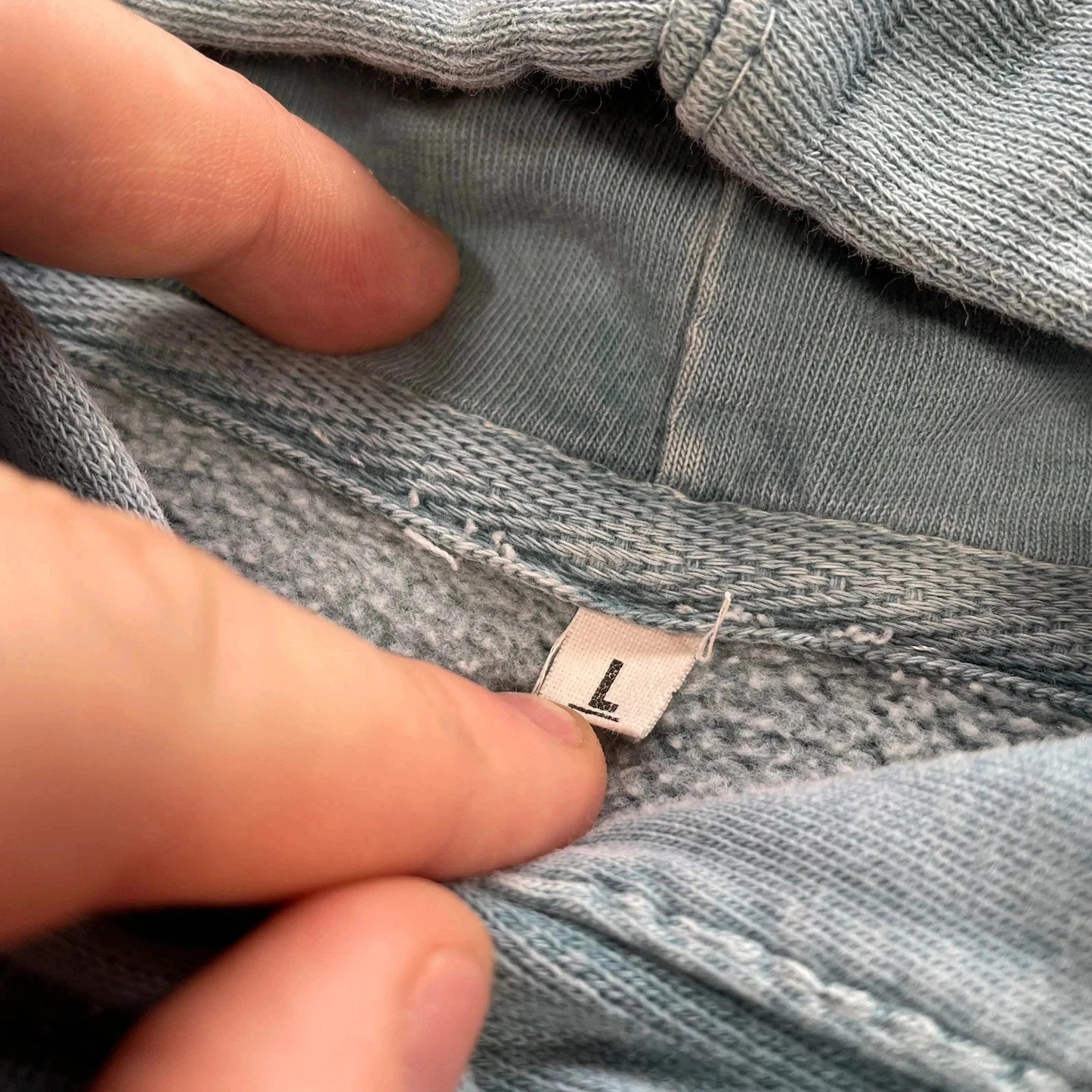 Blue Unknown Embroidered Hoodie Heavyweight - Large