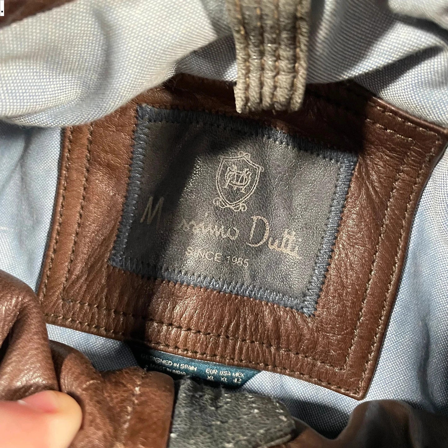 Vintage 00s Brown Massimo Dutti Leather Jacket - XL