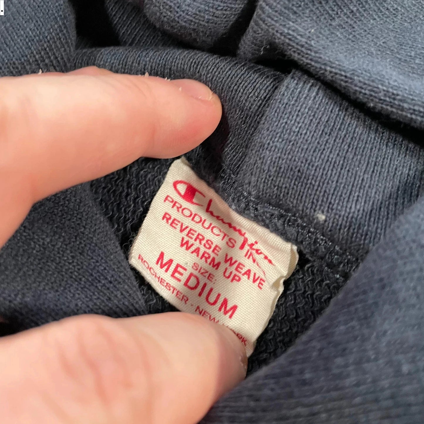Black Champion Reverse Weave Hoodie - Medium