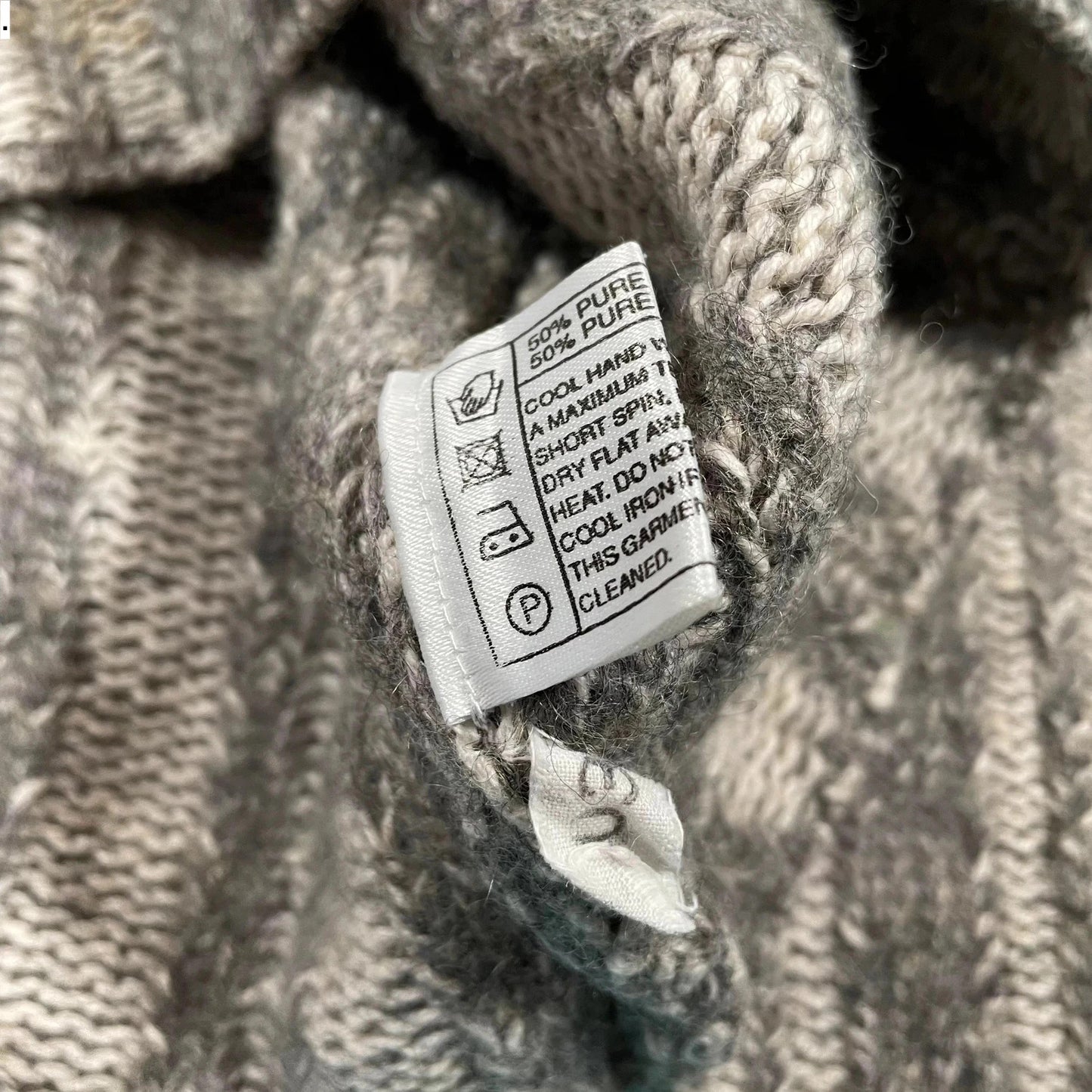 Grey Patterned Knitted Jumper - Womens Medium