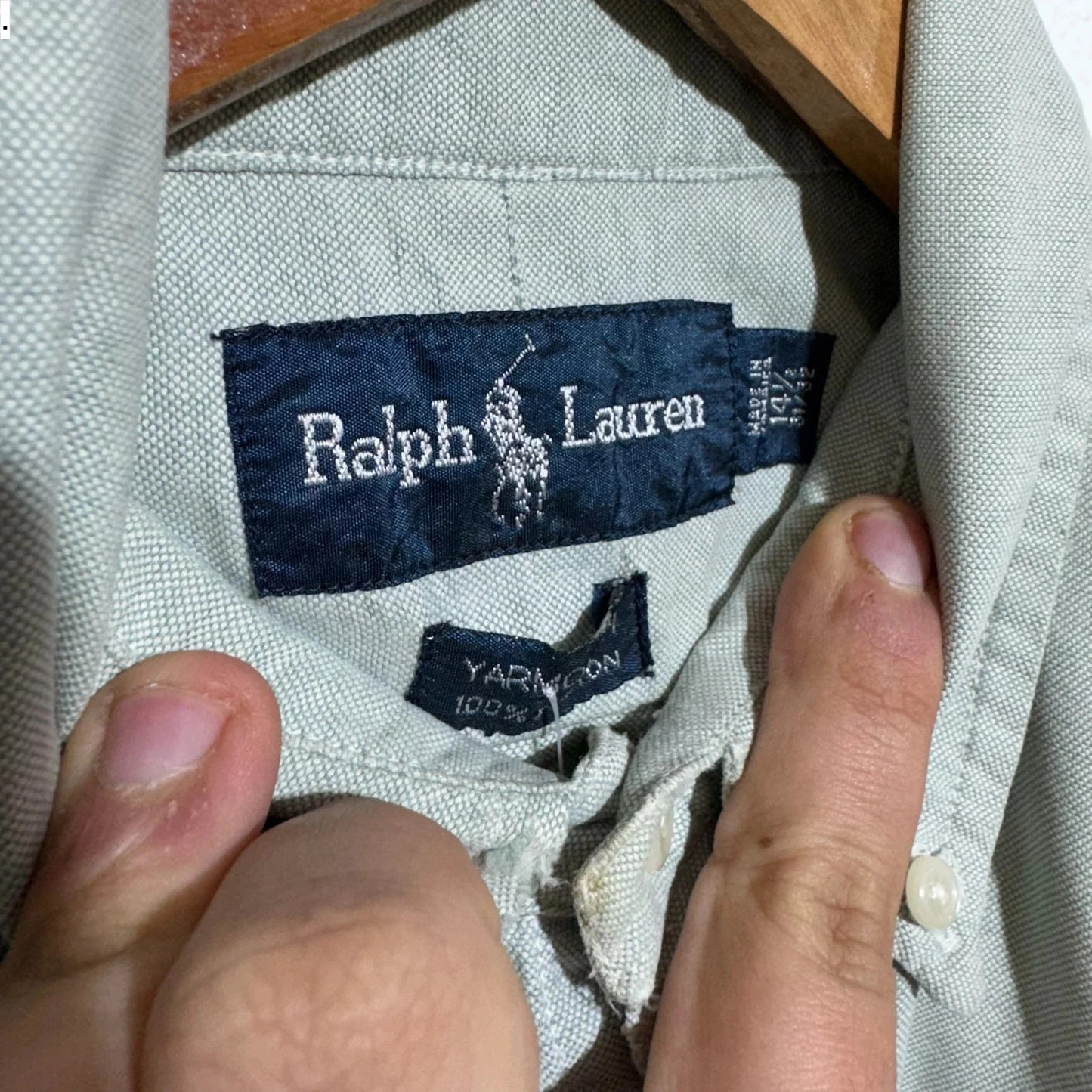 Vintage Mint Green Ralph Lauren Shirt Yarmouth - Medium