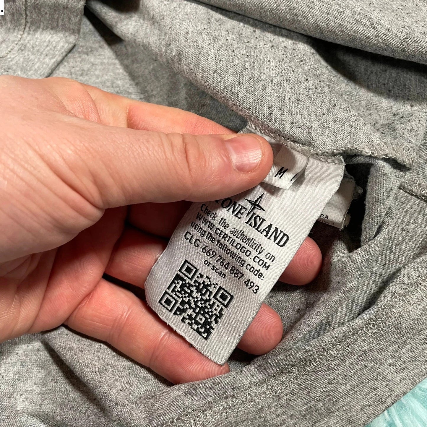 Grey Stone Island T Shirt - Medium