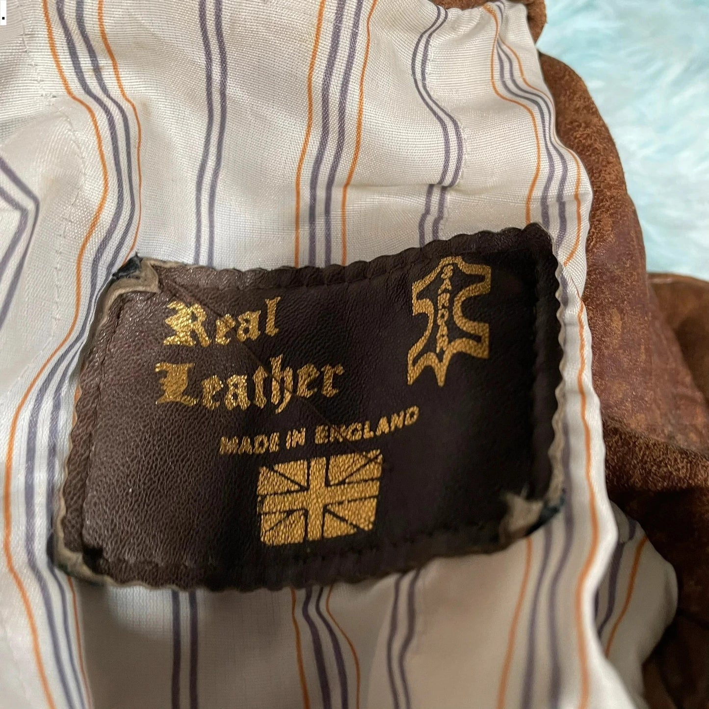 Vintage 90s Brown Leather Bomber Jacket - Medium