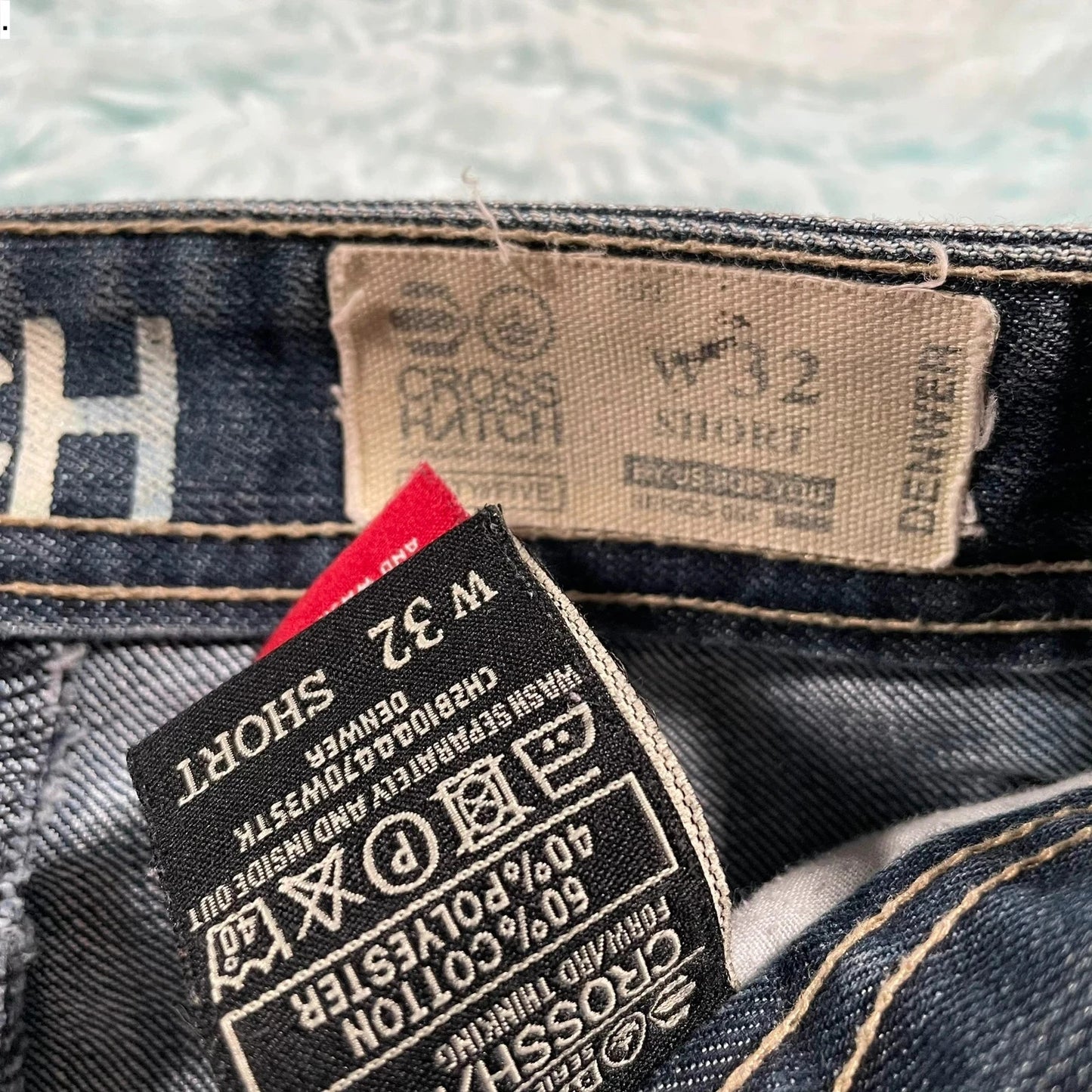 Vintage Y2K Crosshatch Jeans Baggy Embroidered - W32 L30