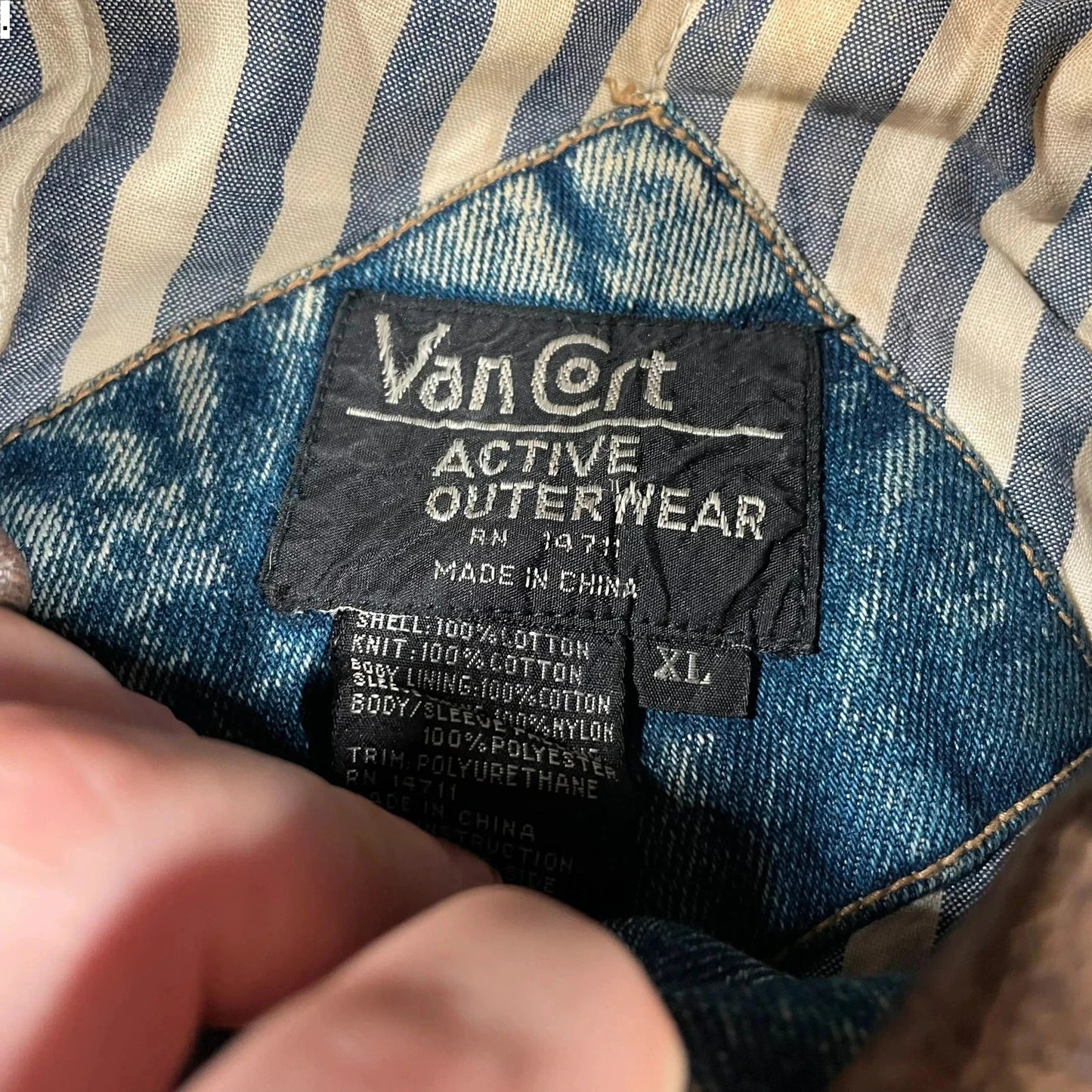 Vintage 80s Denim Bomber Jacket - XL