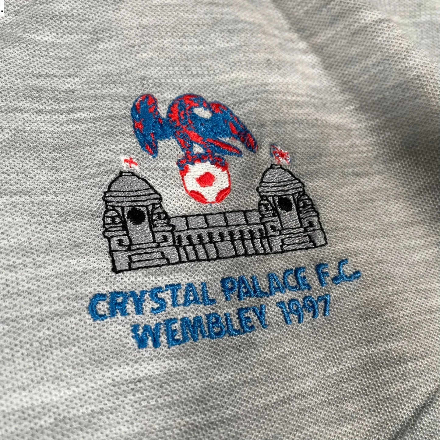 Vintage Grey Crystal Palace 1997 Wembley Polo Shirt - XL