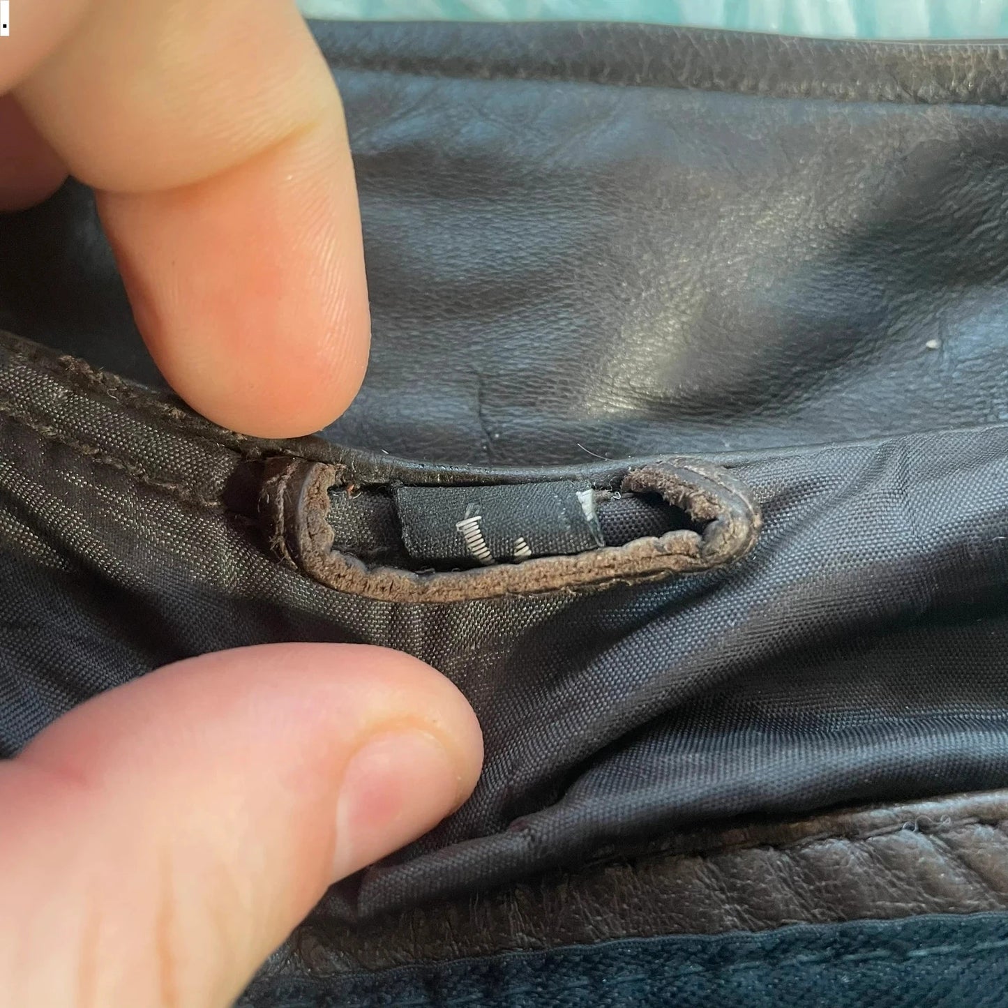 Brown Leather Bomber Jacket - Large